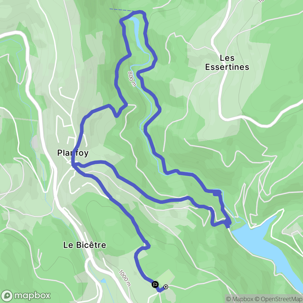 Planfoy : carte du parcours de randonnée - France