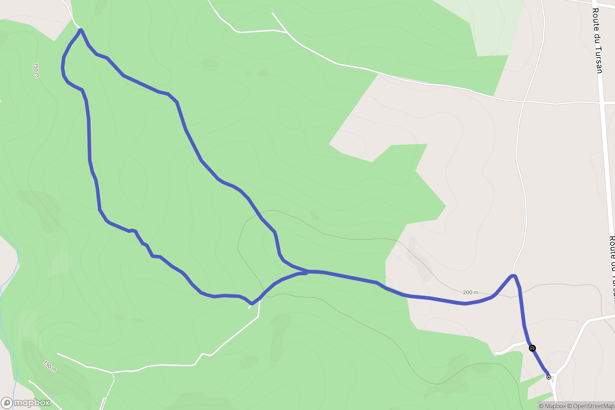 Miramont-Sensacq : carte du parcours de randonnée - France