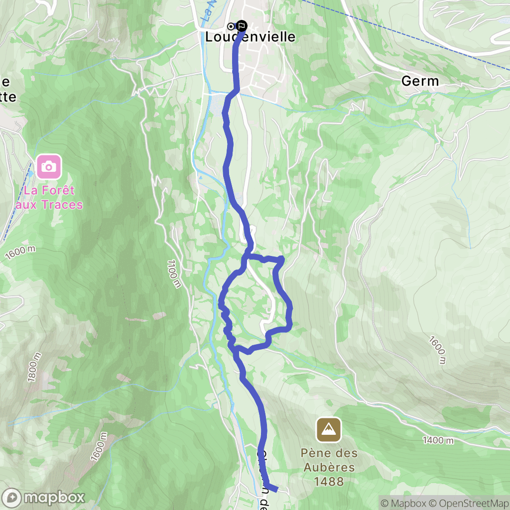 Loudenvielle : carte du parcours de randonnée - France