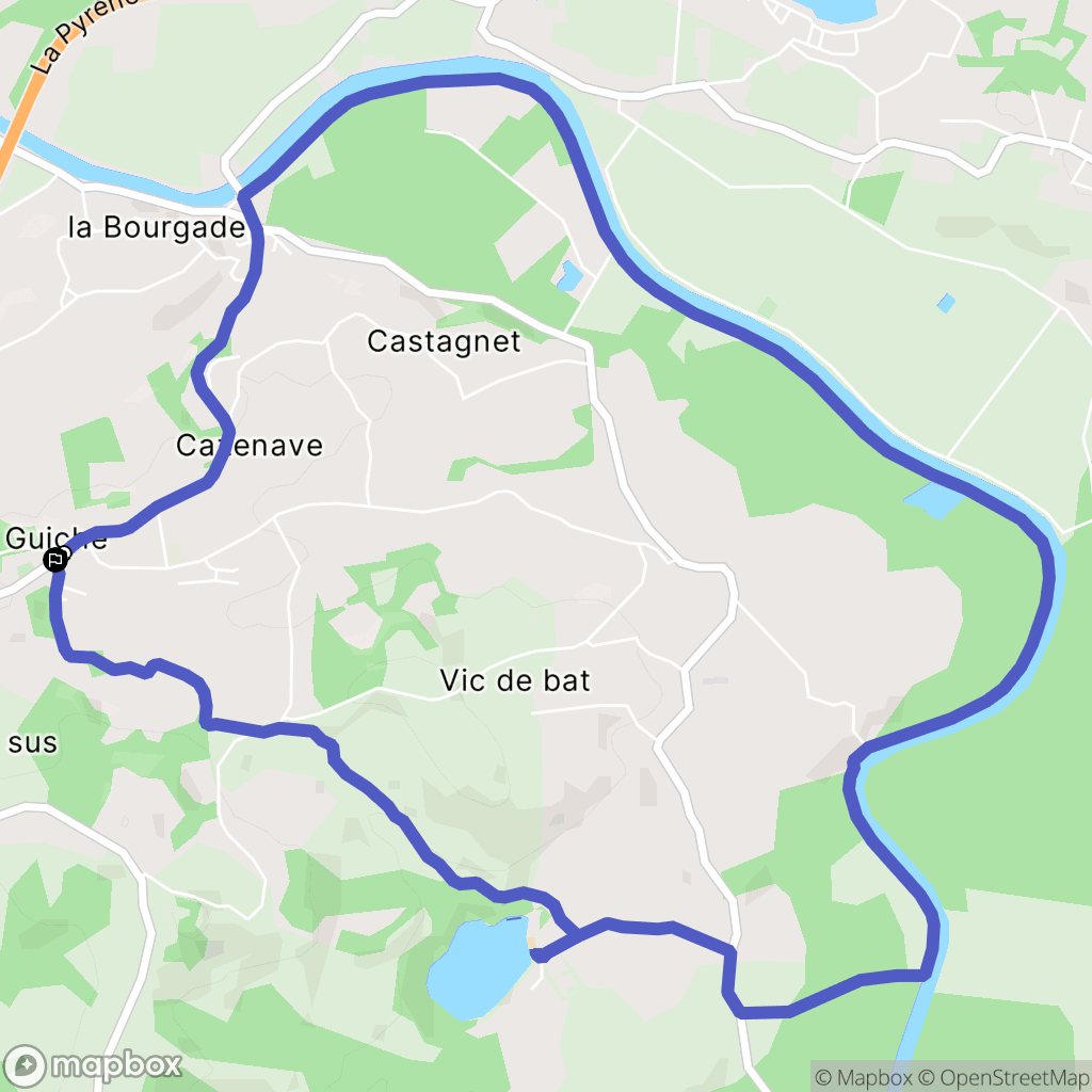 Guiche : carte du parcours de randonnée - France