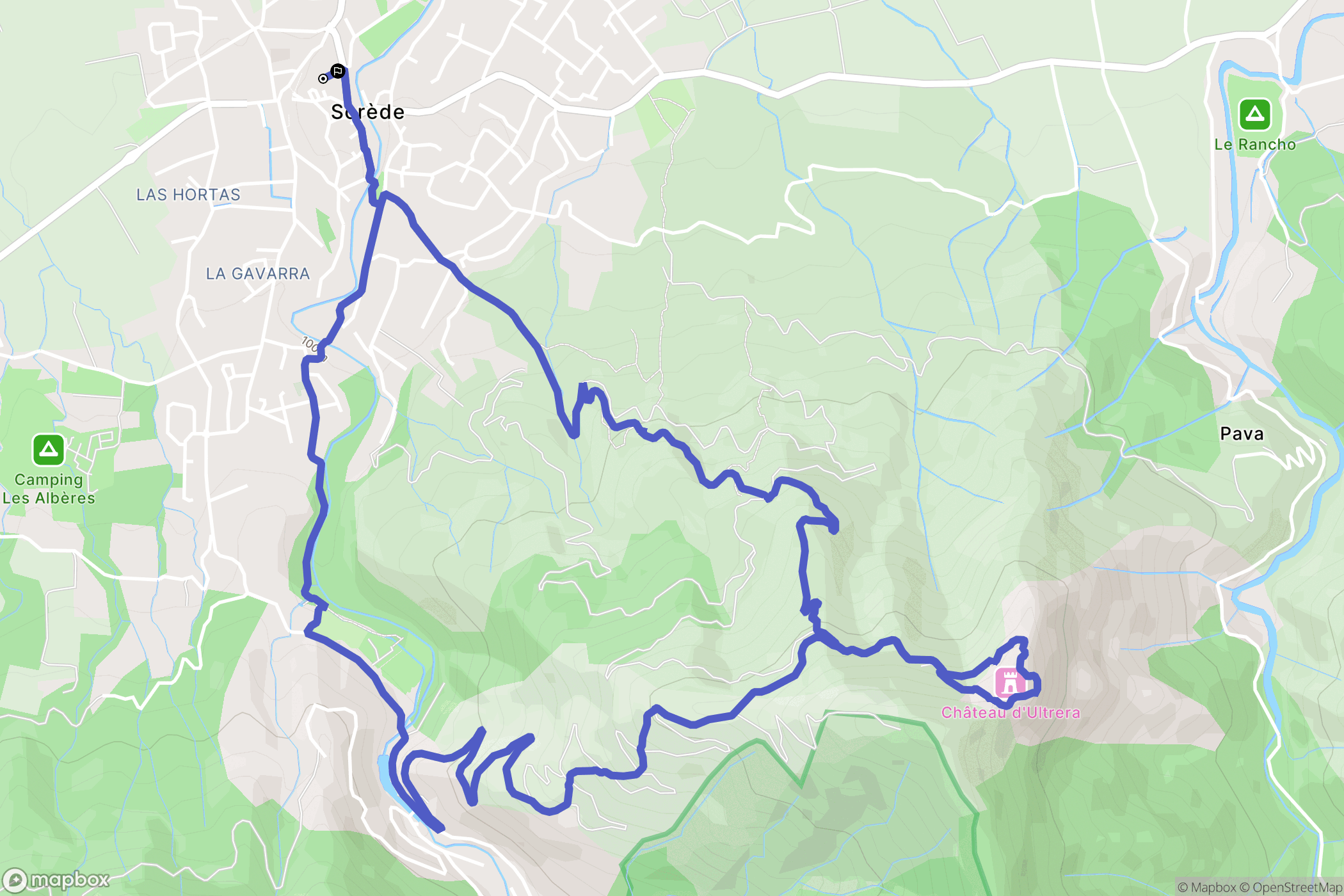 Sorède : carte du parcours de randonnée - France
