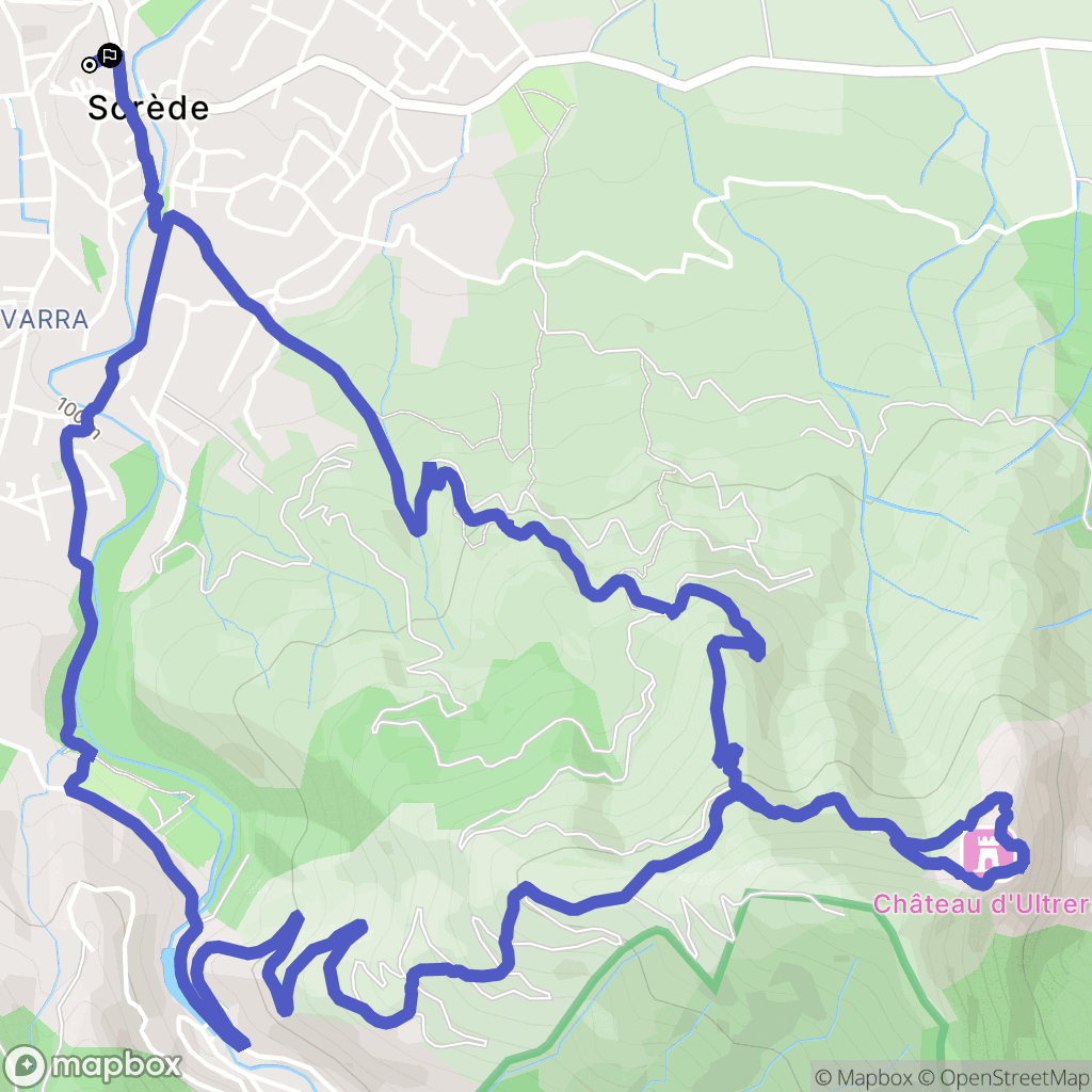 Sorède : carte du parcours de randonnée - France