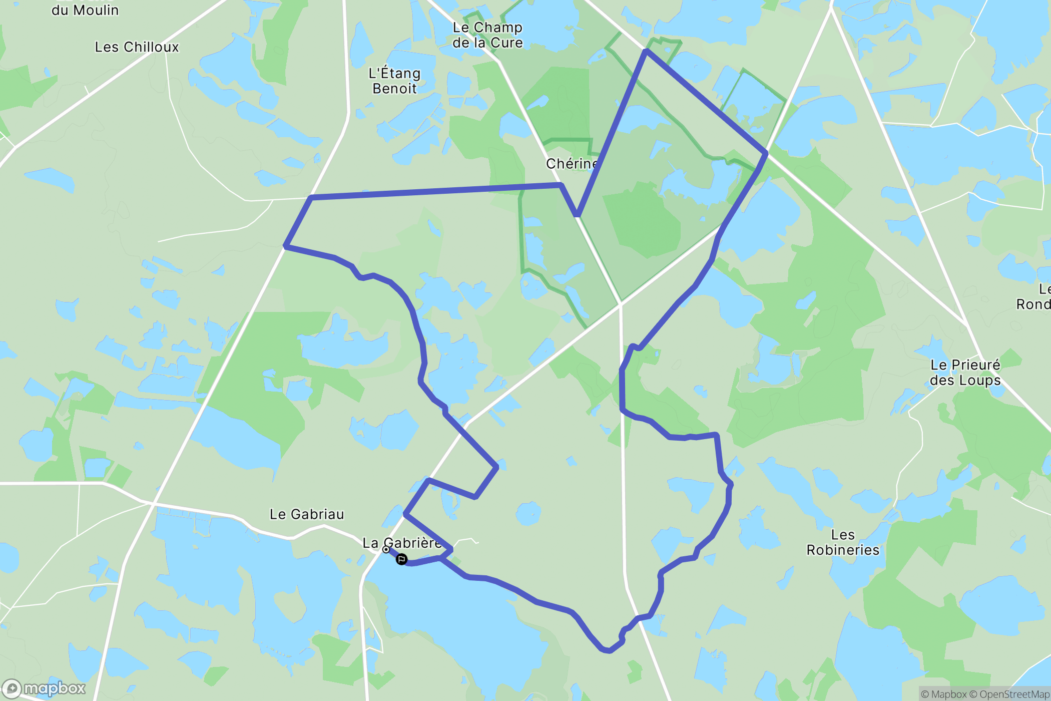 Lingé : carte du parcours de randonnée - France