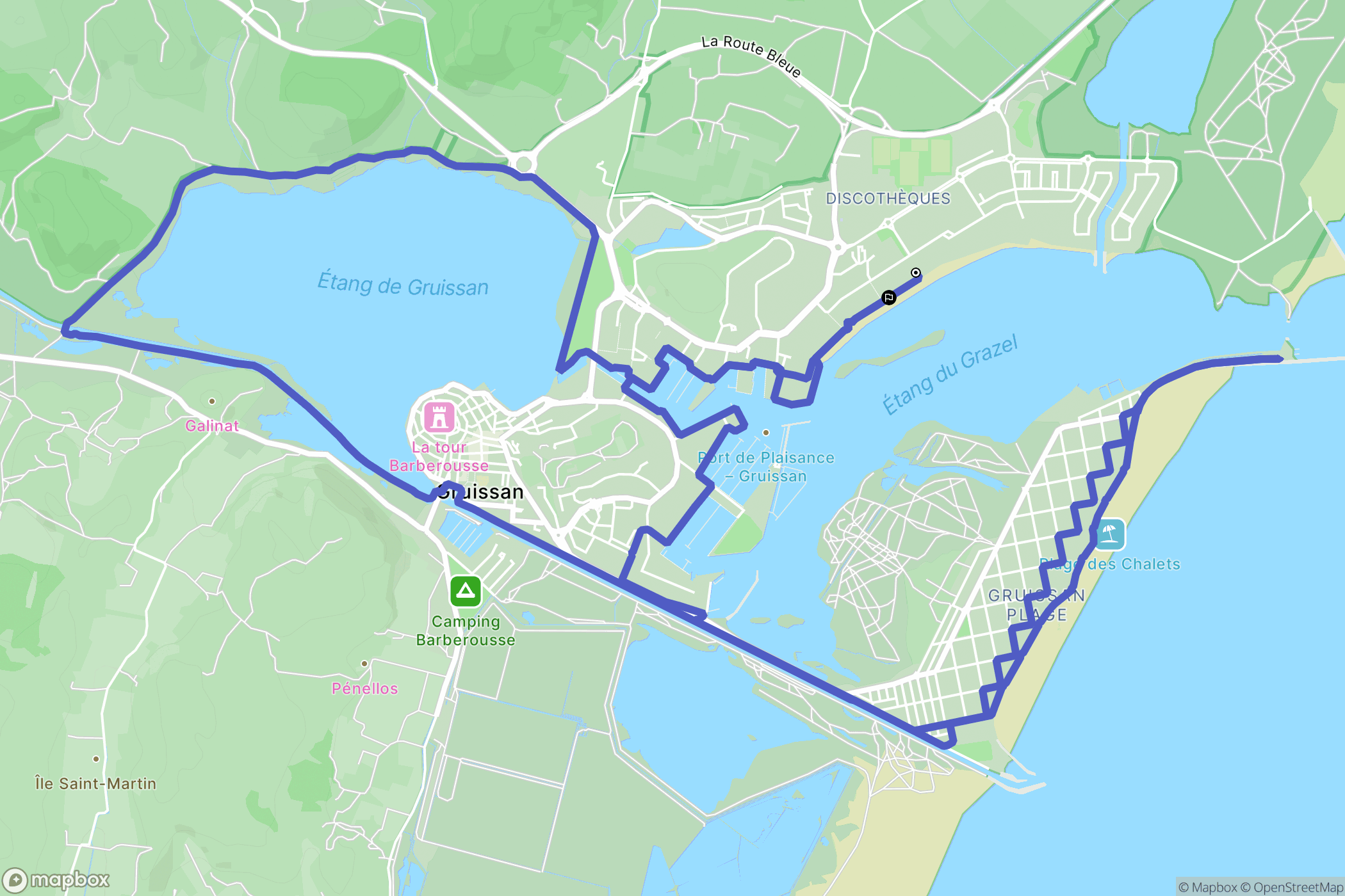 Gruissan : carte du parcours de randonnée - France