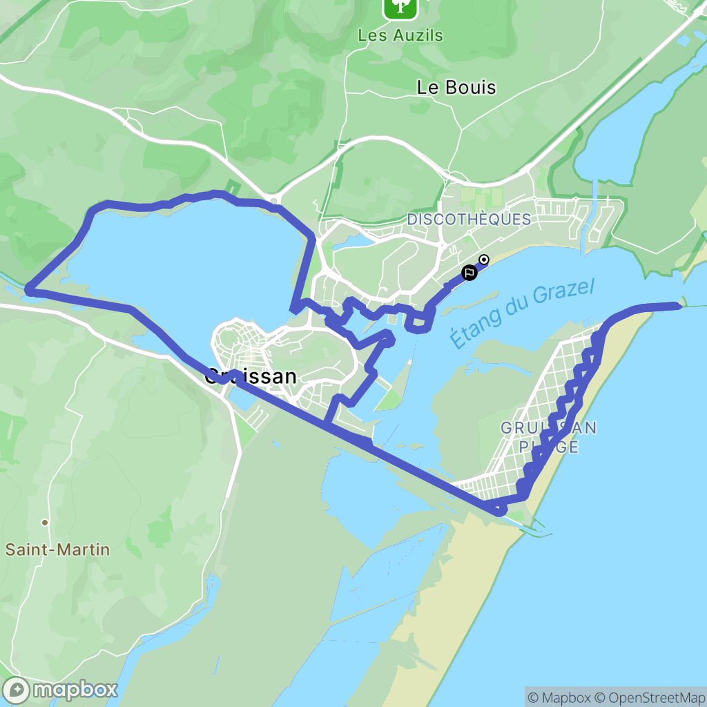 Gruissan : carte du parcours de randonnée - France