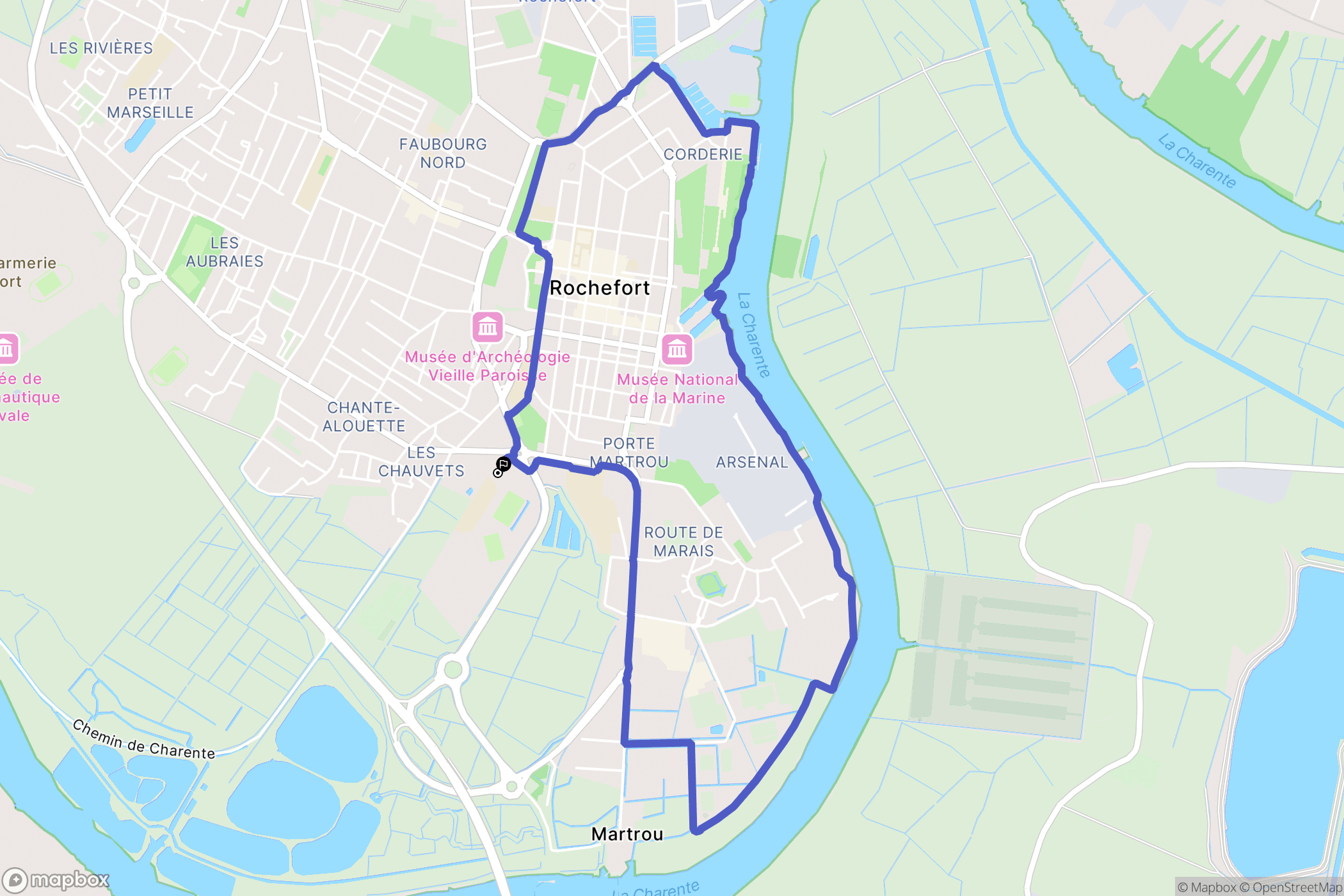 Rochefort : carte du parcours de randonnée - France