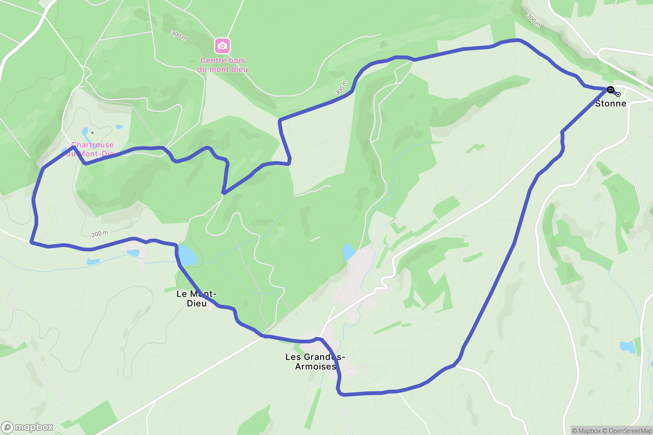 Stonne : carte du parcours de randonnée - France