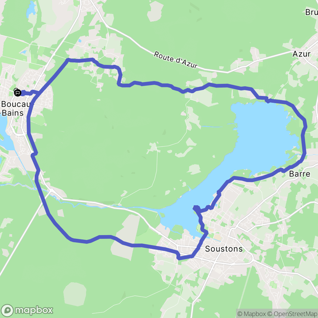 Vieux-Boucau-les-Bains : carte du parcours de randonnée - France