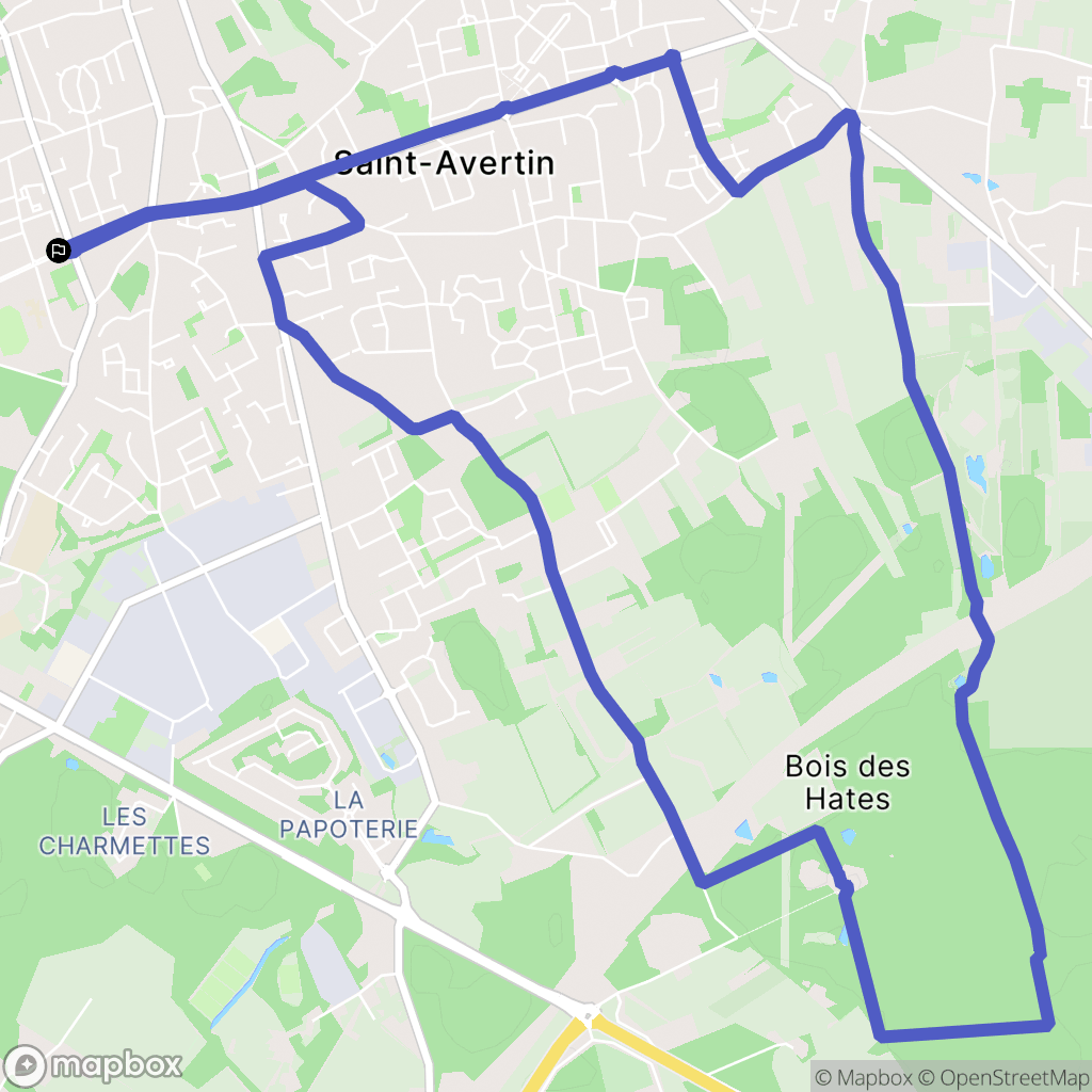 Saint-Avertin : carte du parcours de randonnée - France