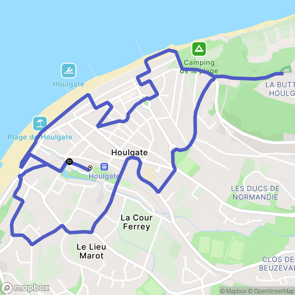 Houlgate : carte du parcours de randonnée - France