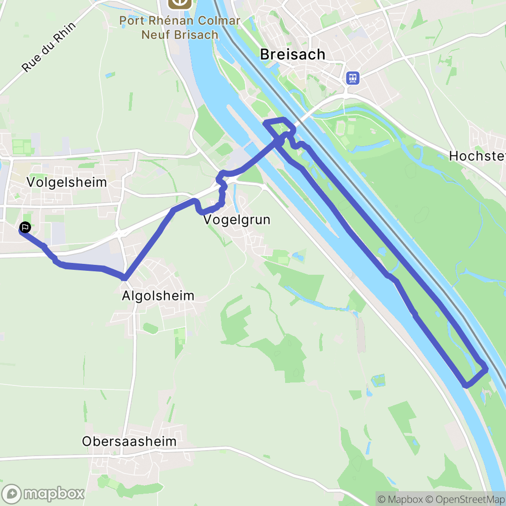 Volgelsheim : carte du parcours de randonnée - France