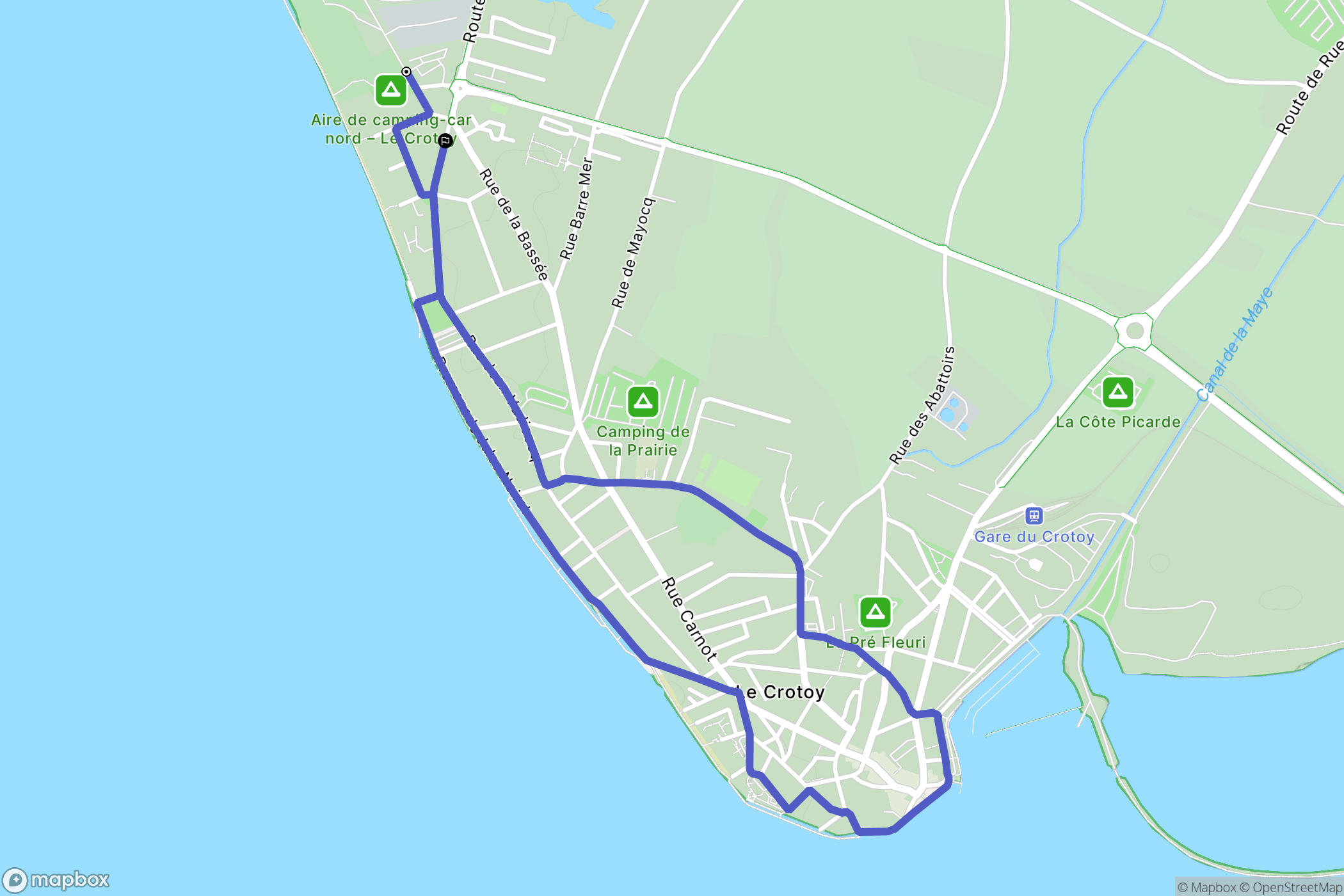 Le Crotoy : carte du parcours de randonnée - France