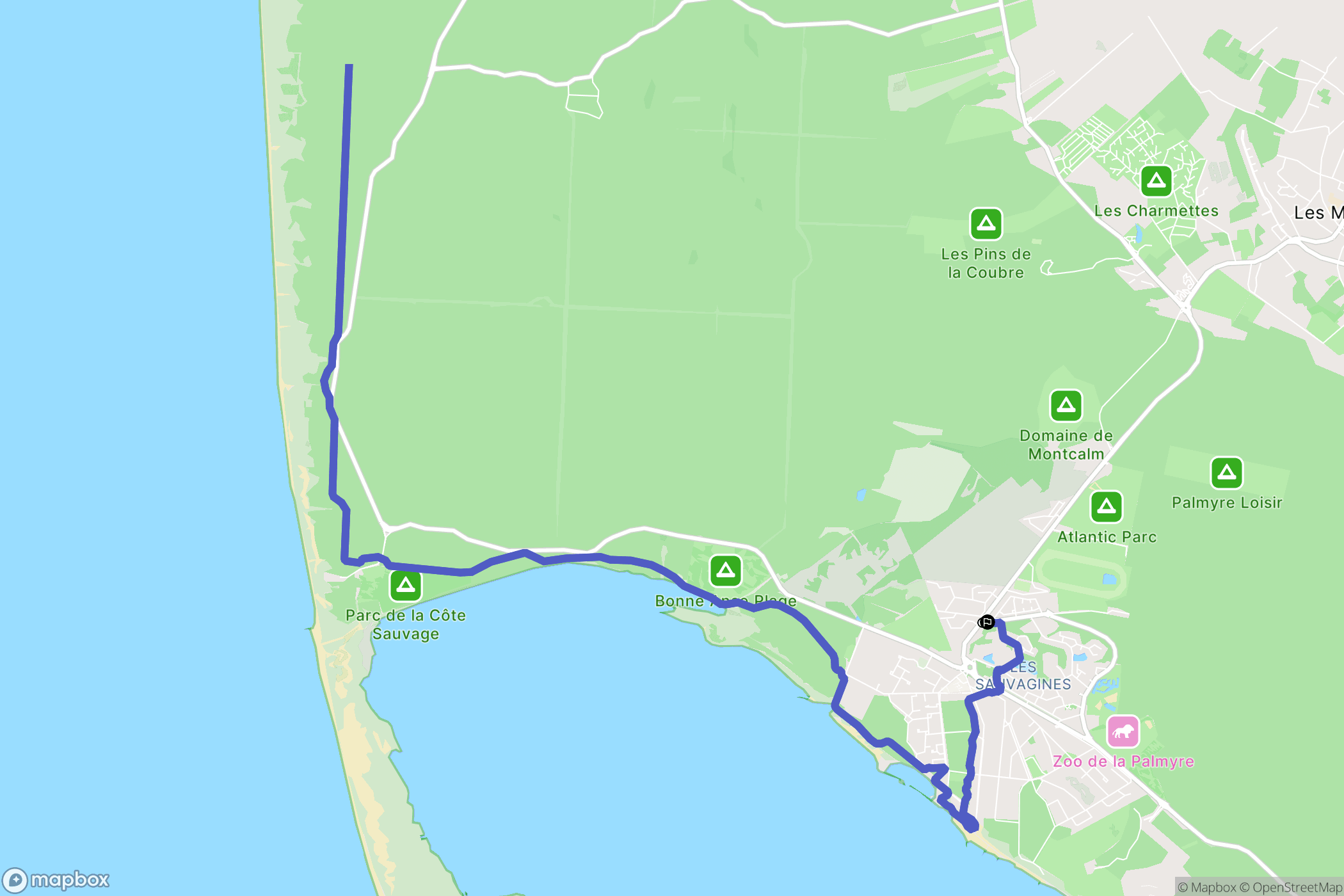 Les Mathes : carte du parcours de randonnée - France