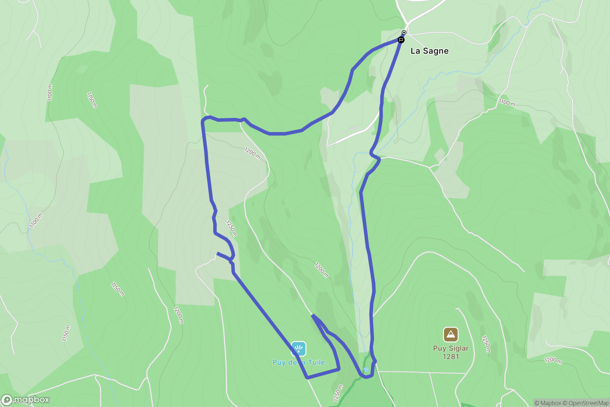 Deux-Verges : carte du parcours de randonnée - France