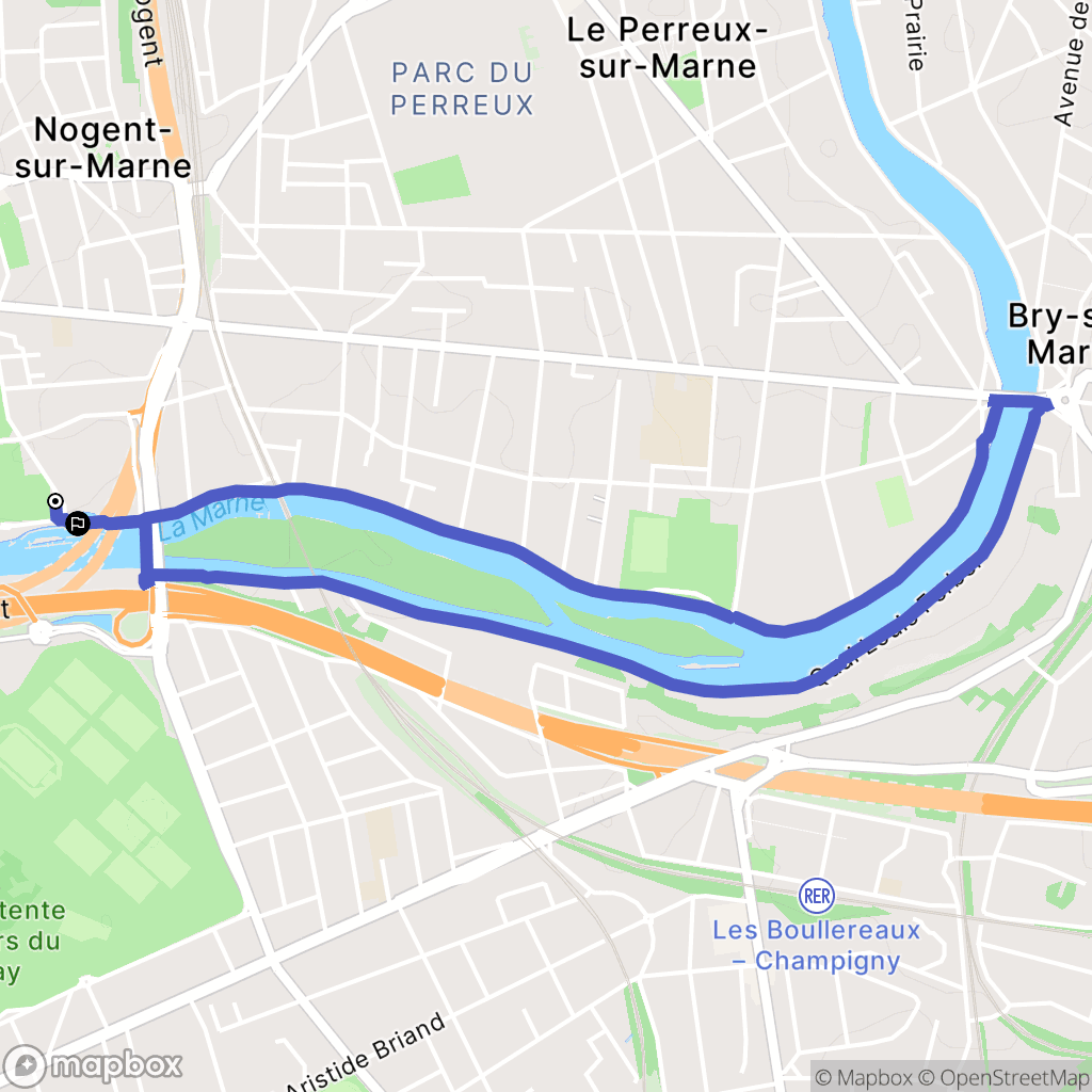 Nogent-sur-Marne : carte du parcours de randonnée - France