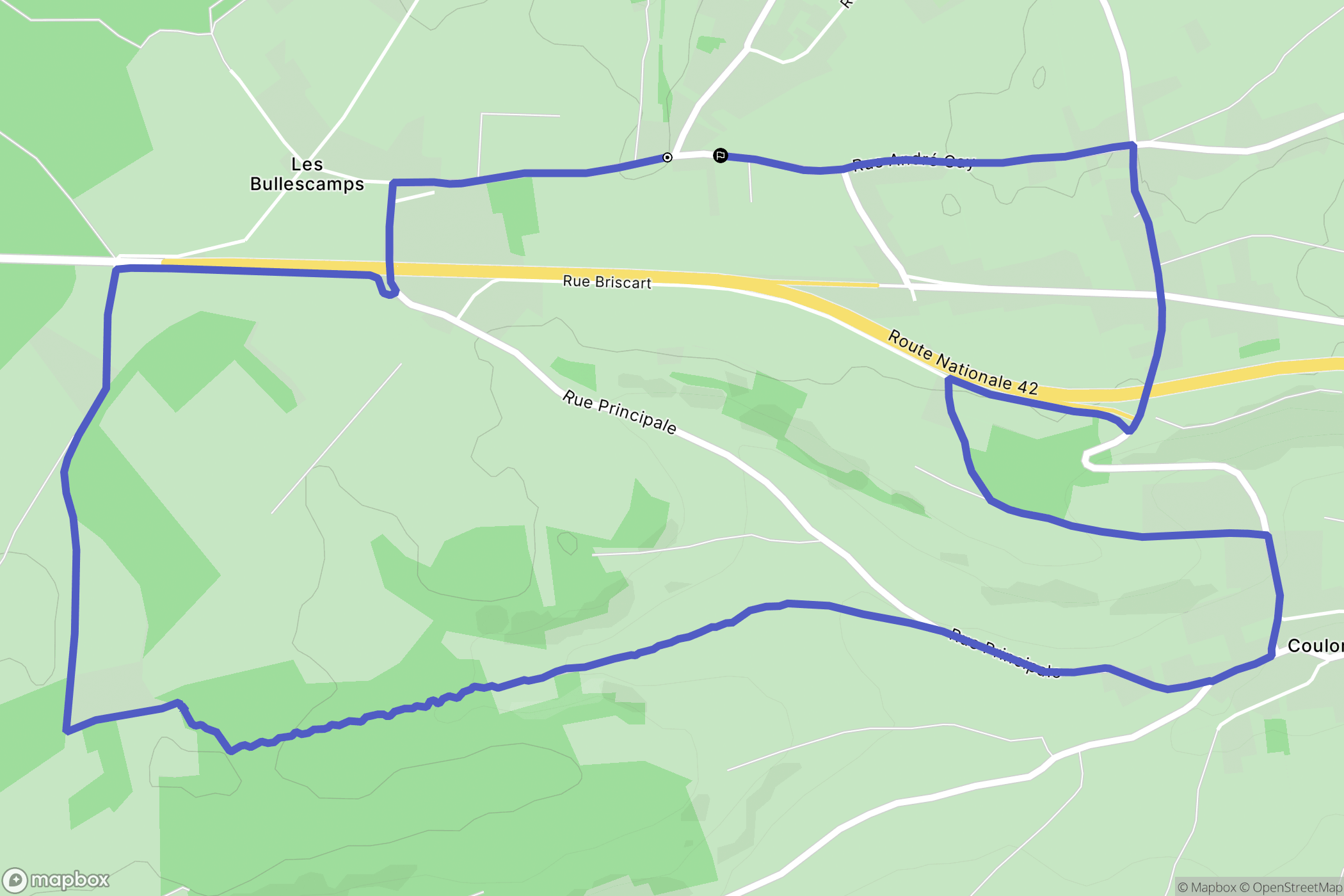 Coulomby : carte du parcours de randonnée - France