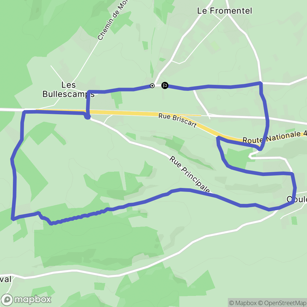 Coulomby : carte du parcours de randonnée - France