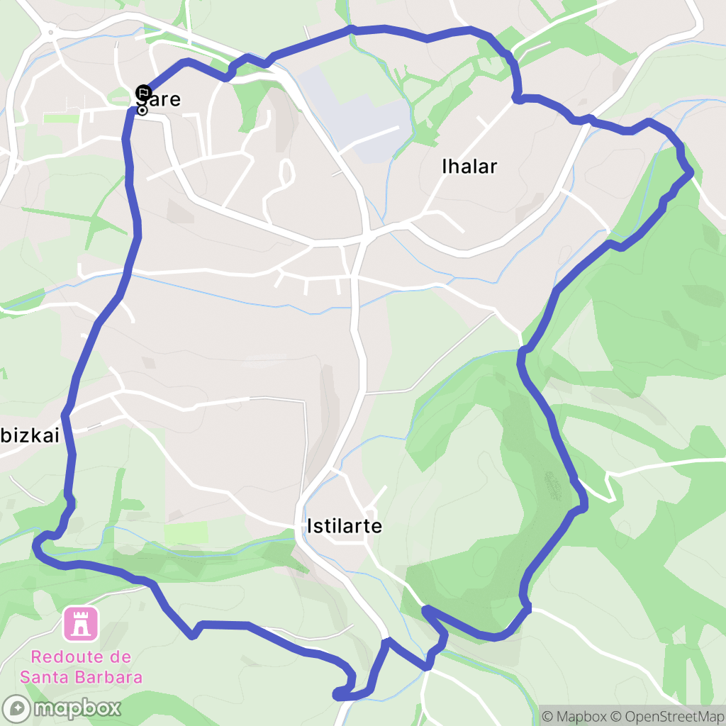 Sare : carte du parcours de randonnée - France