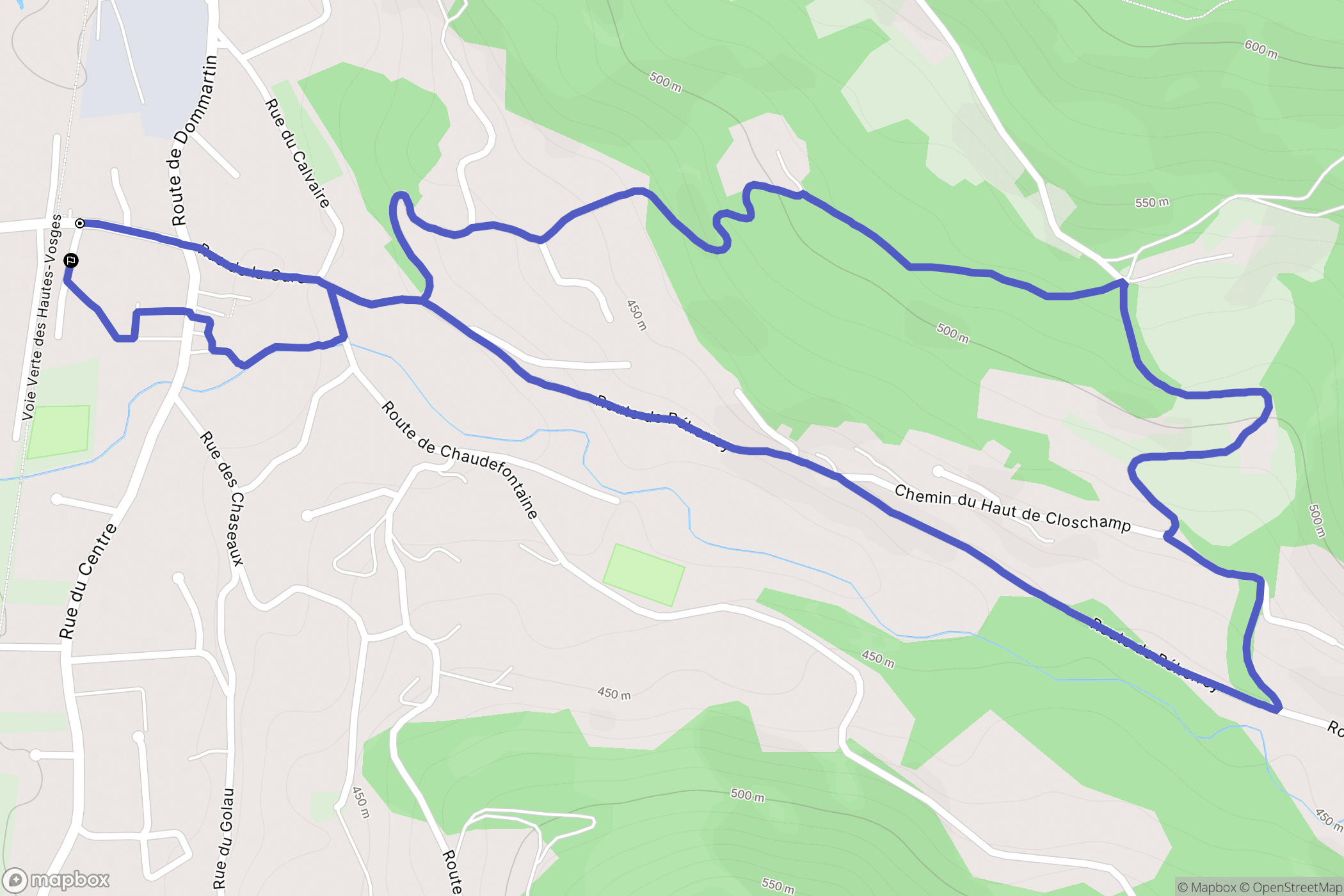 Vecoux : carte du parcours de randonnée - France