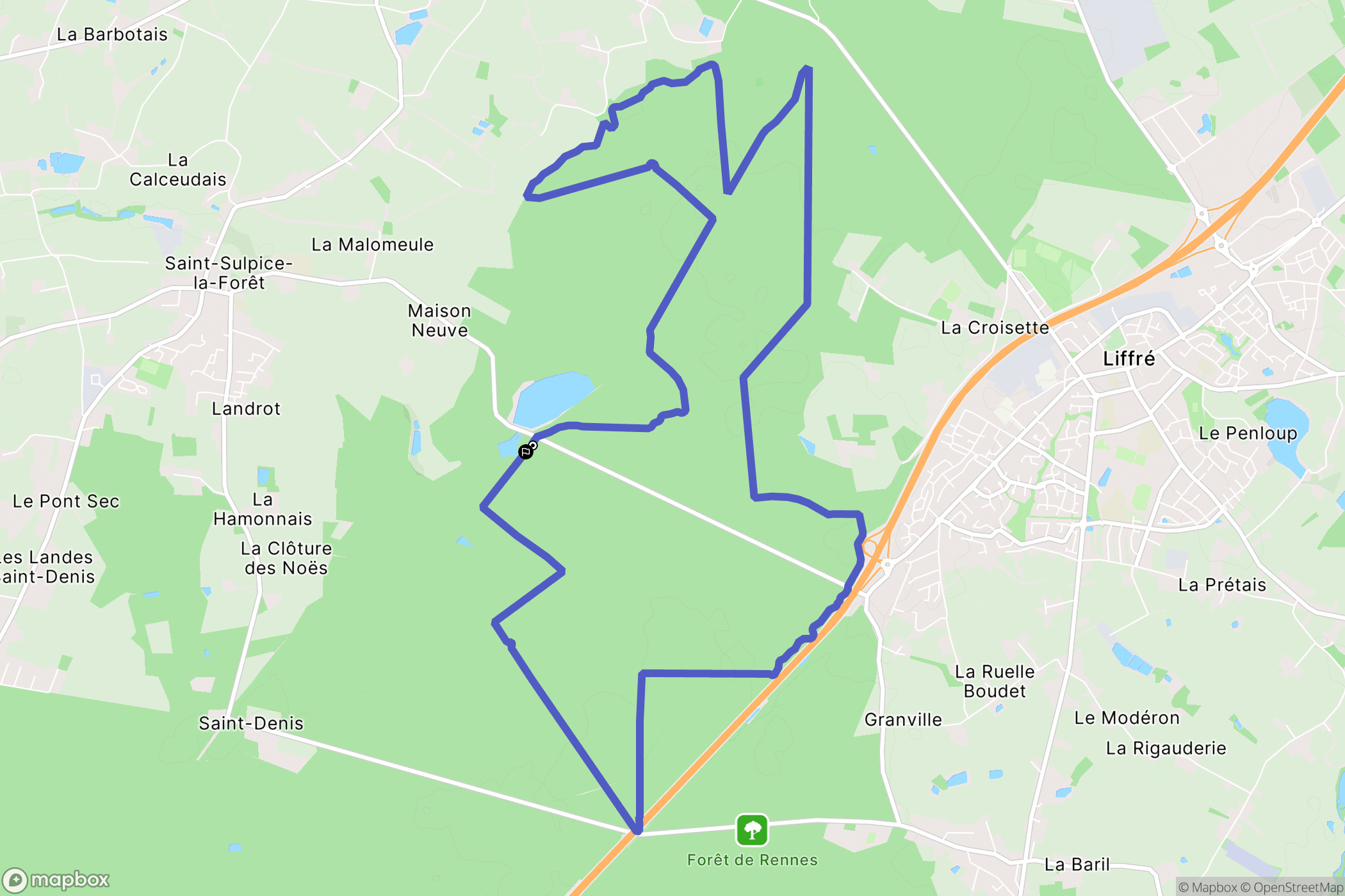 Liffré : carte du parcours de randonnée - France