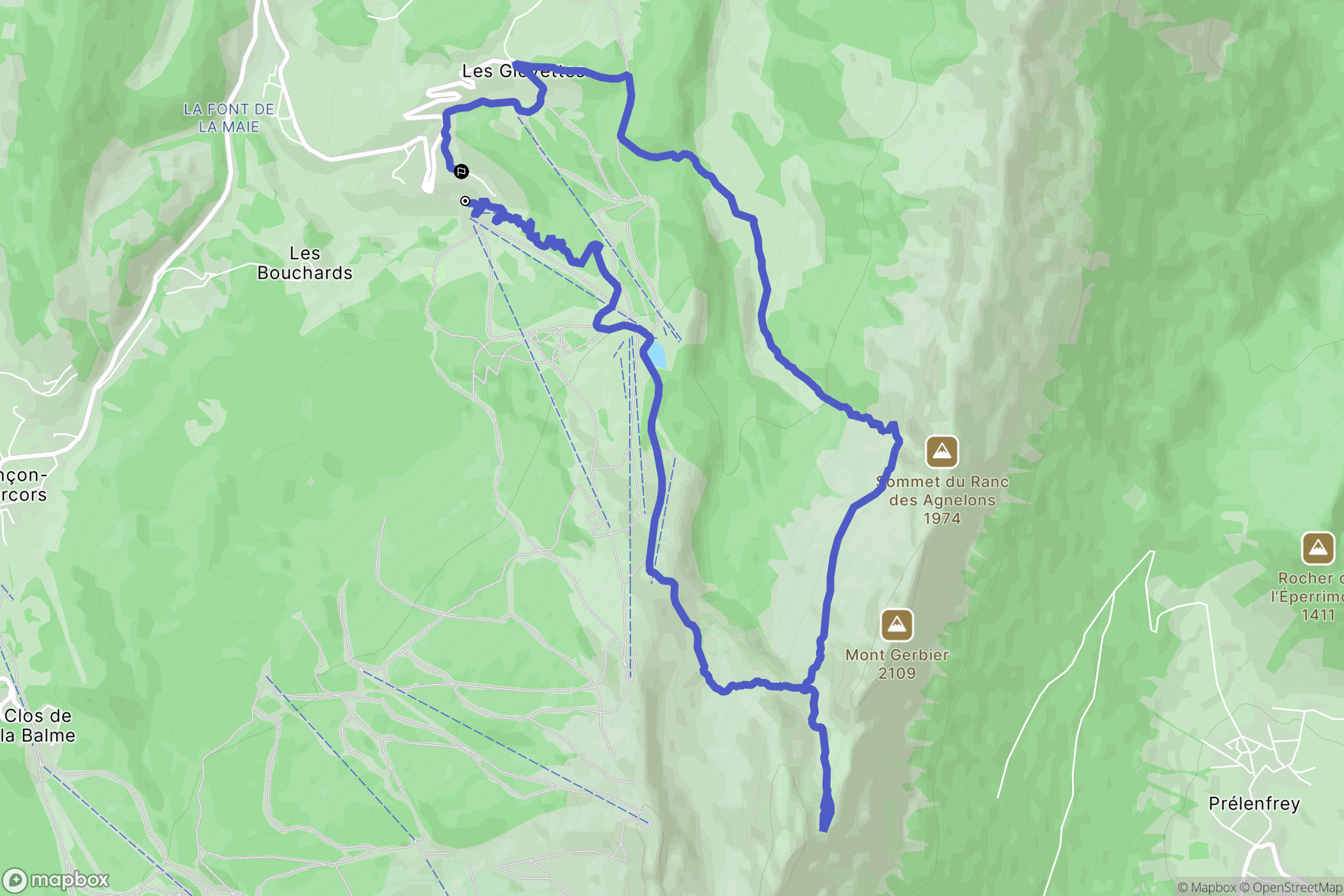 Villard-de-Lans : carte du parcours de randonnée - France