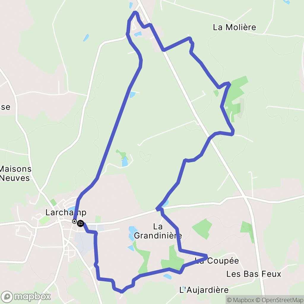 Larchamp : carte du parcours de randonnée - France