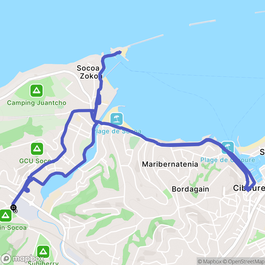 Urrugne : carte du parcours de randonnée - France