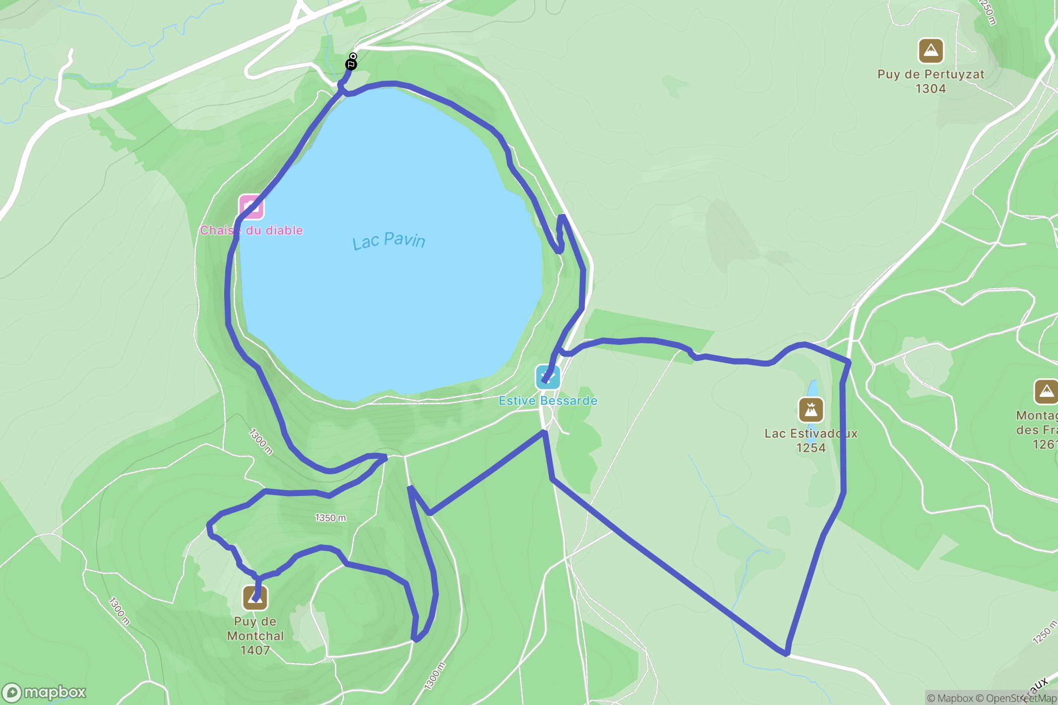 Besse-et-Saint-Anastaise : carte du parcours de randonnée - France
