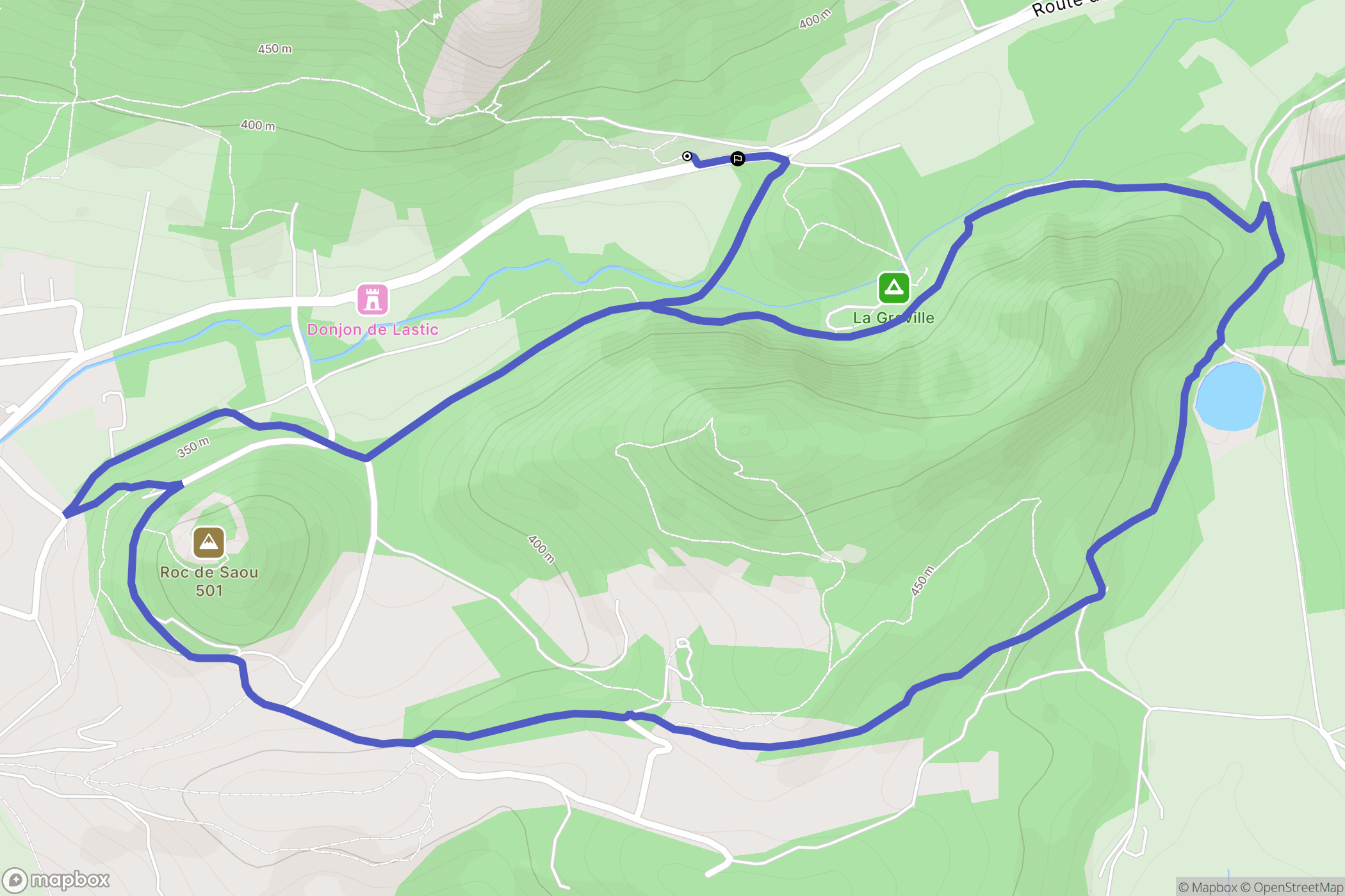 Saou : carte du parcours de randonnée - France