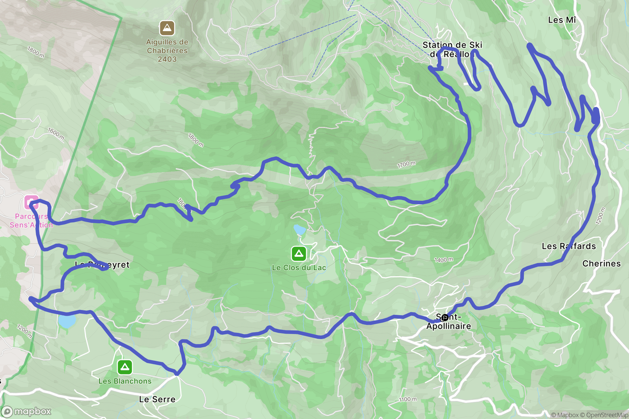 Saint-Apollinaire : carte du parcours de randonnée - France