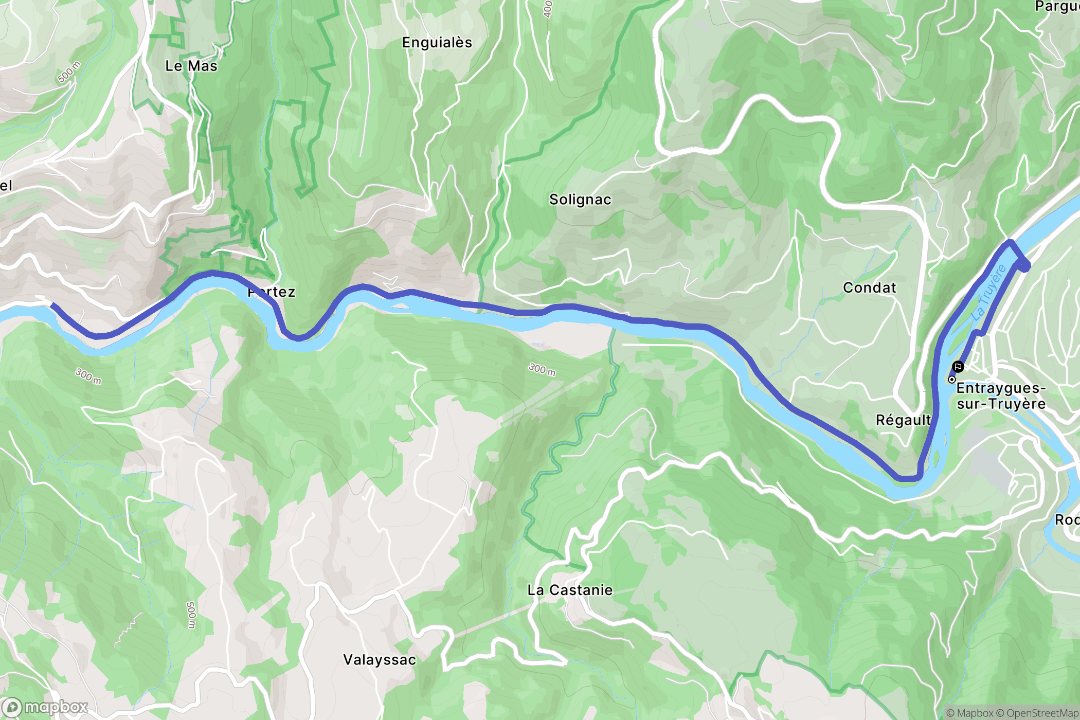 Entraygues-sur-Truyère : carte du parcours de randonnée - France