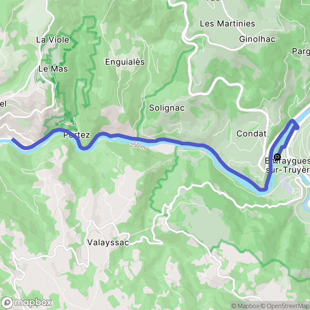 Entraygues-sur-Truyère : carte du parcours de randonnée - France