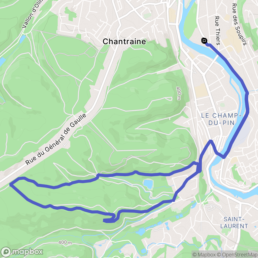 Épinal : carte du parcours de randonnée - France