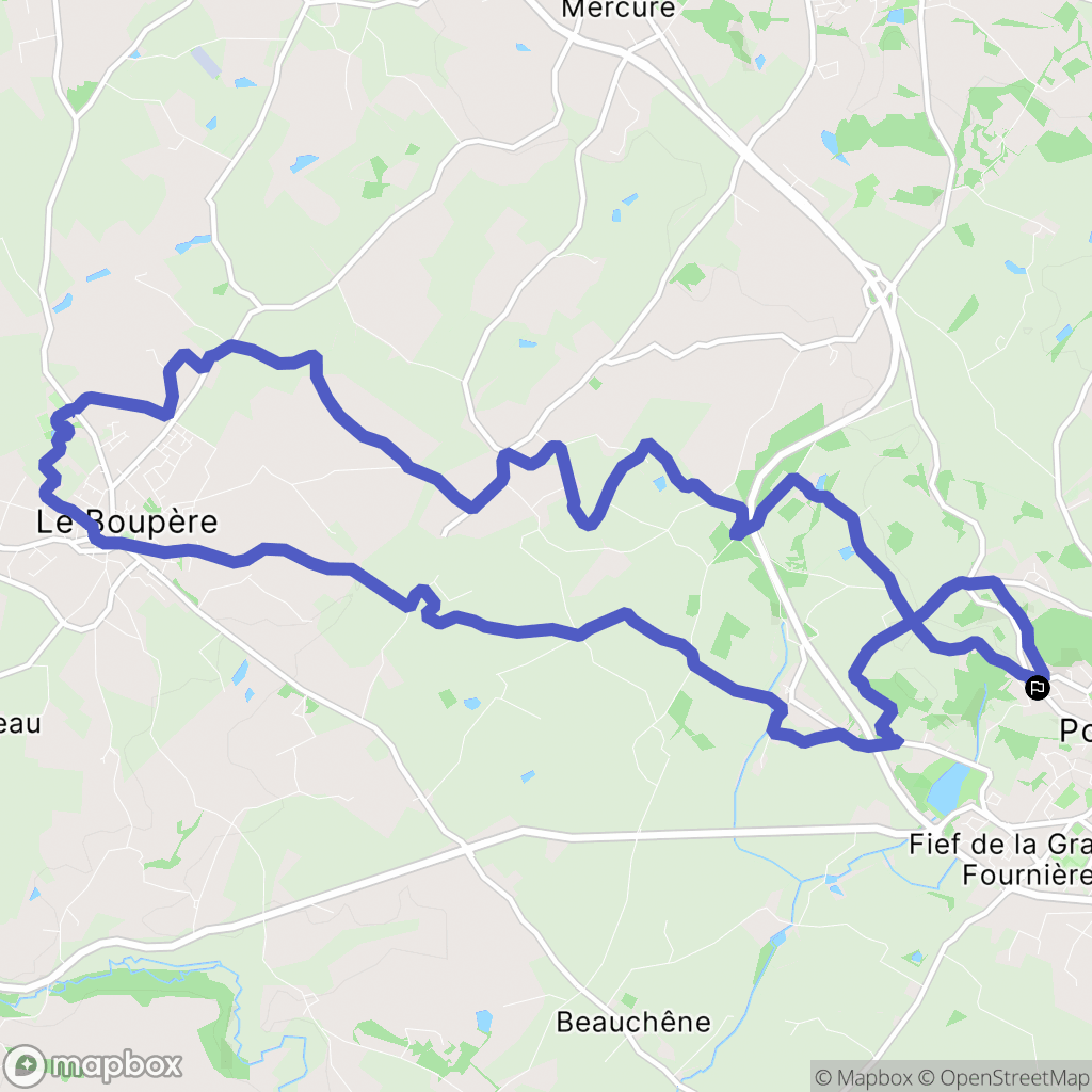 Pouzauges : carte du parcours de randonnée - France