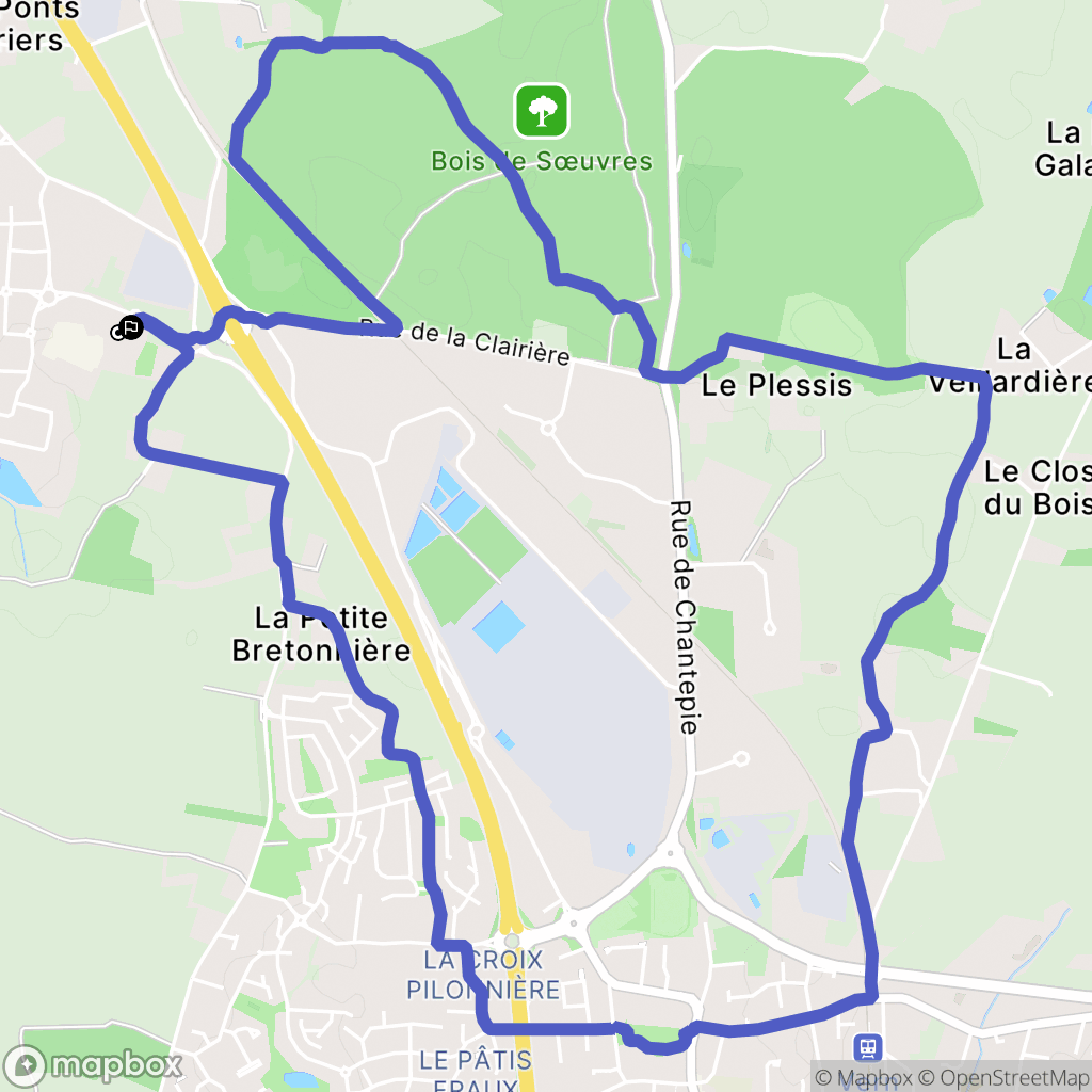 Vern-sur-Seiche : carte du parcours de randonnée - France
