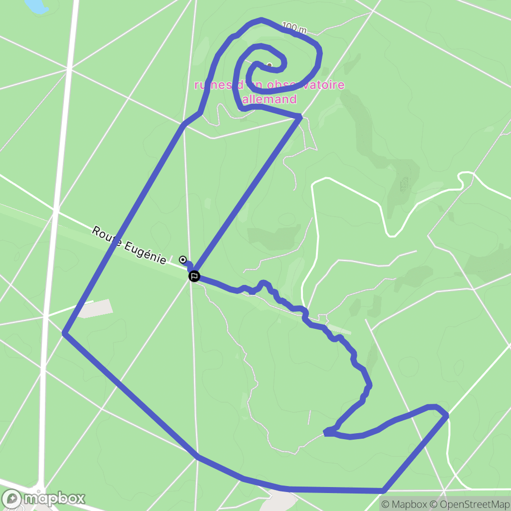 Compiègne : carte du parcours de randonnée - France