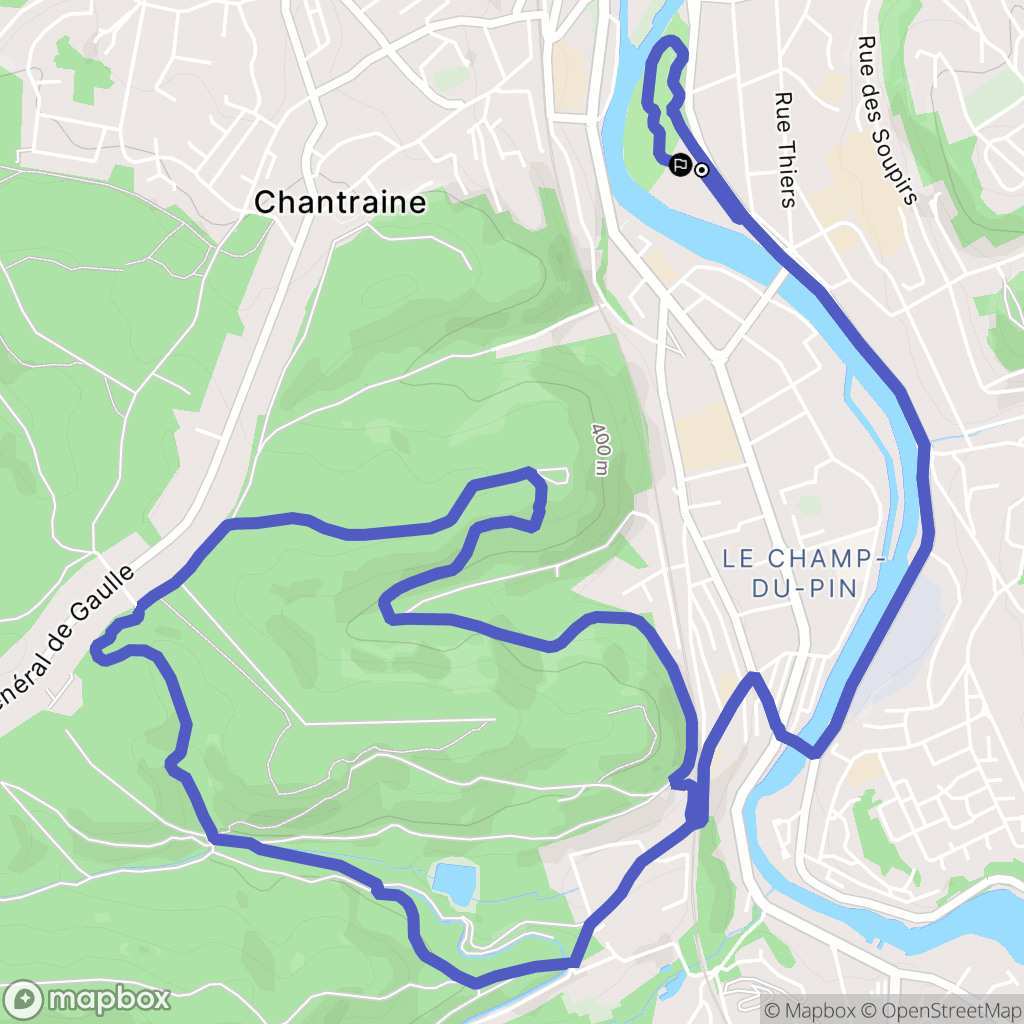 Épinal : carte du parcours de randonnée - France