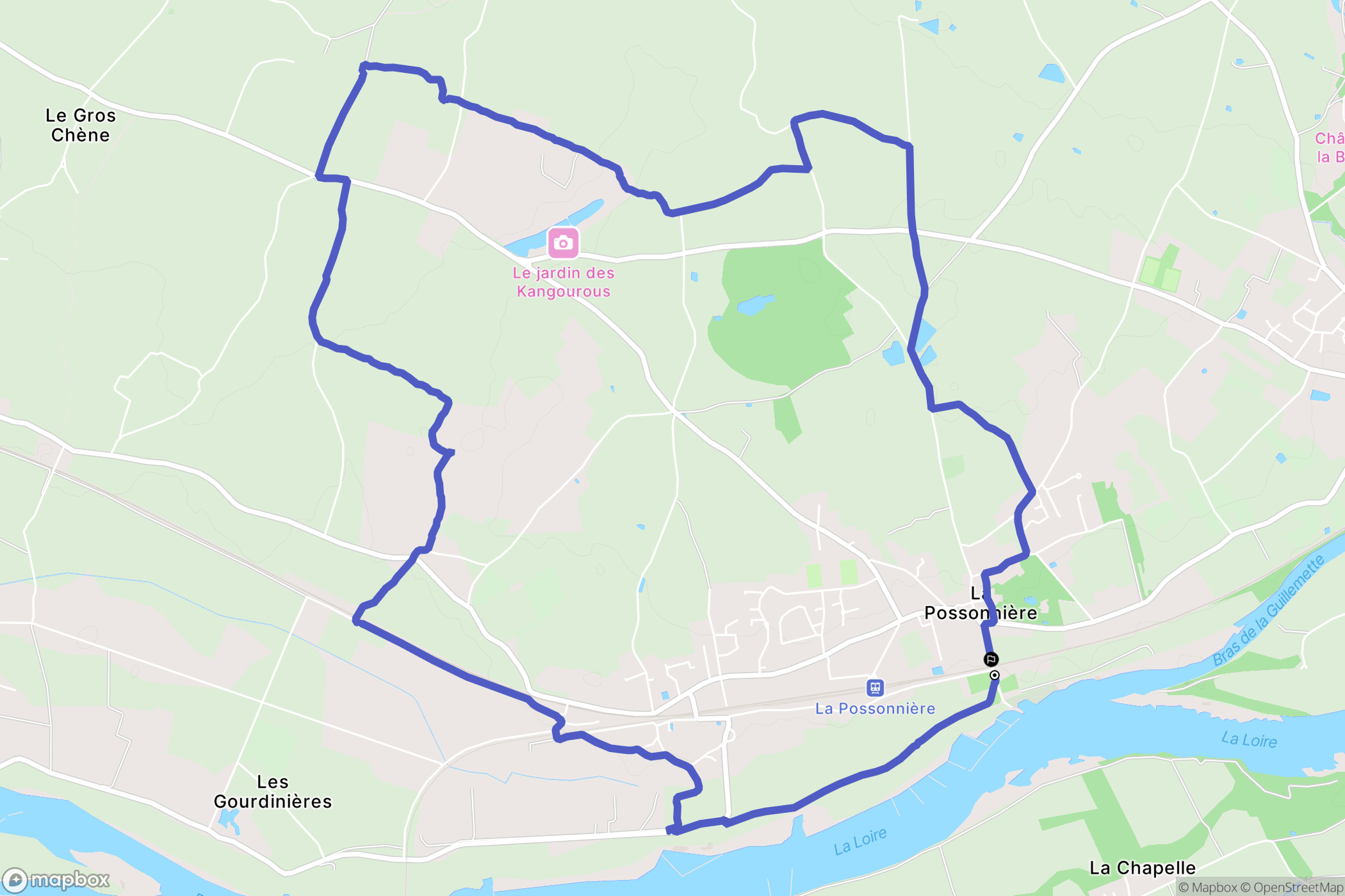 La Possonnière : carte du parcours de randonnée - France