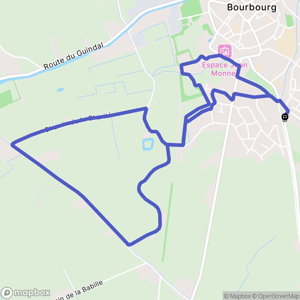 Bourbourg : carte du parcours de randonnée - France