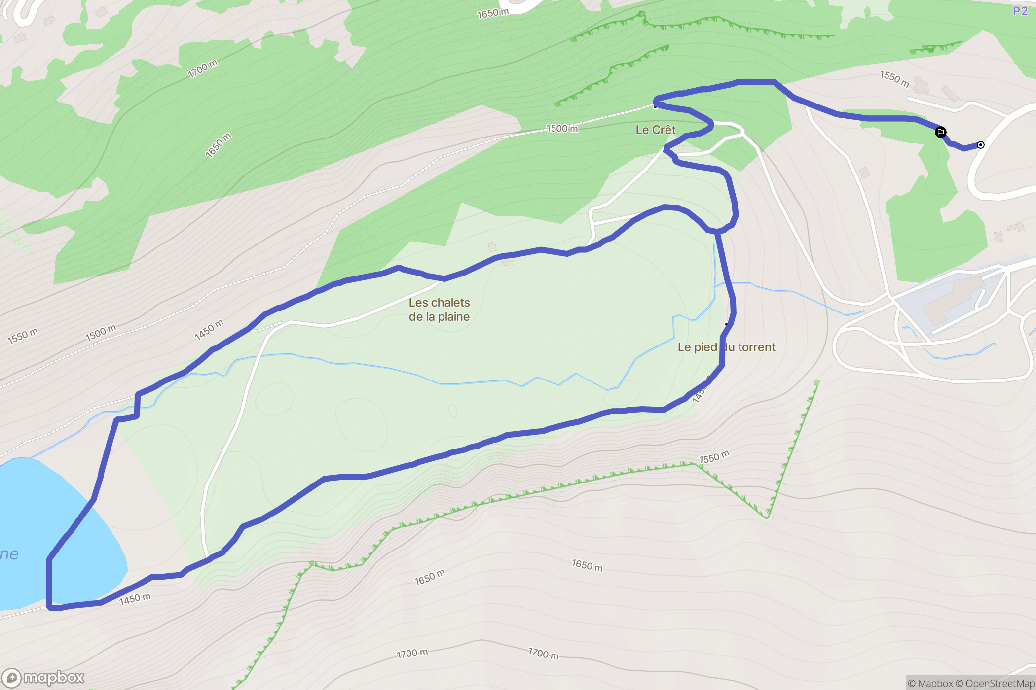 Magland : carte du parcours de randonnée - France