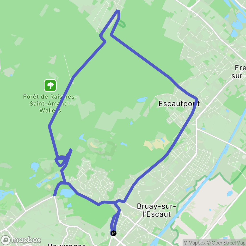 Bruay-sur-l'Escaut : carte du parcours de randonnée - France