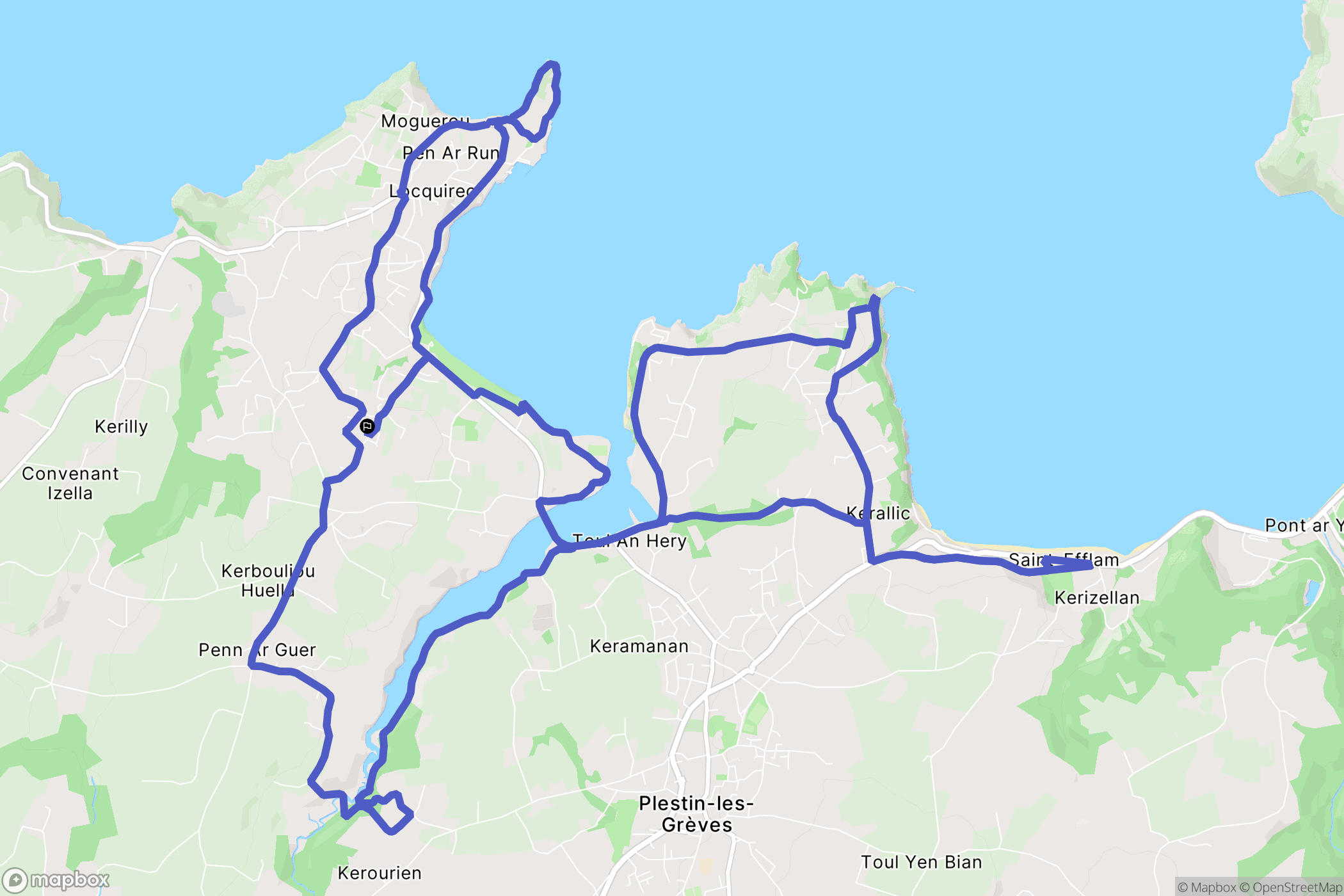 Locquirec : carte du parcours de randonnée - France