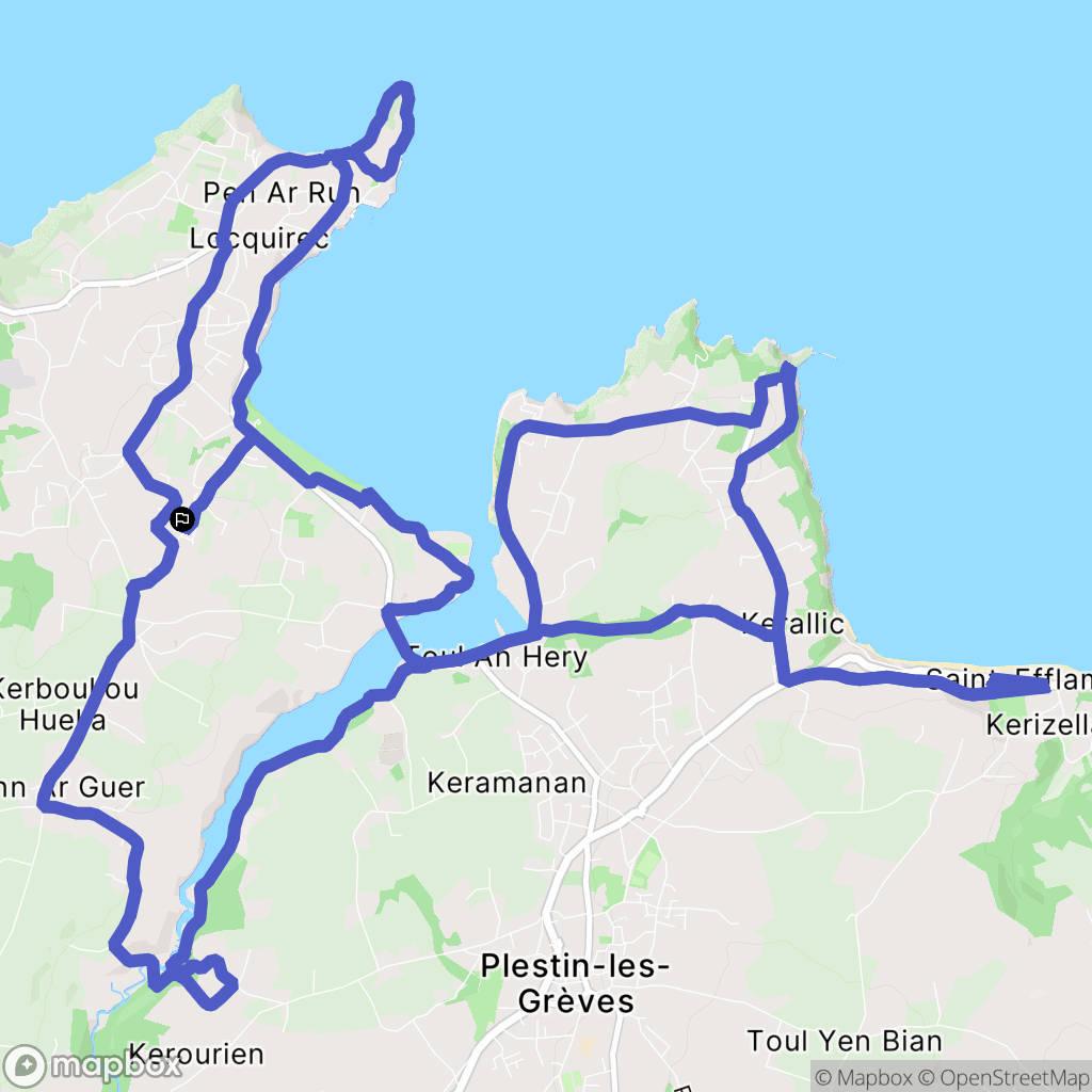 Locquirec : carte du parcours de randonnée - France