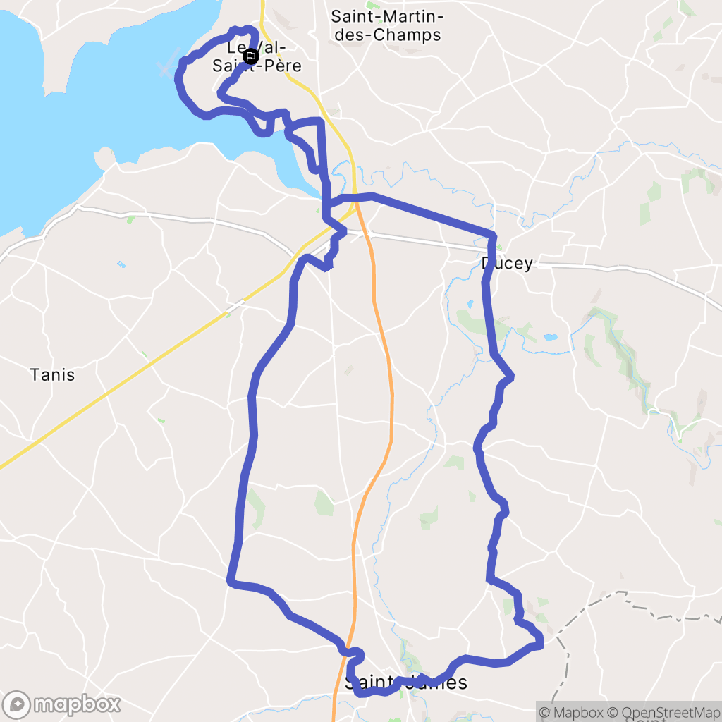 Le Val-Saint-Père : carte du parcours de randonnée - France