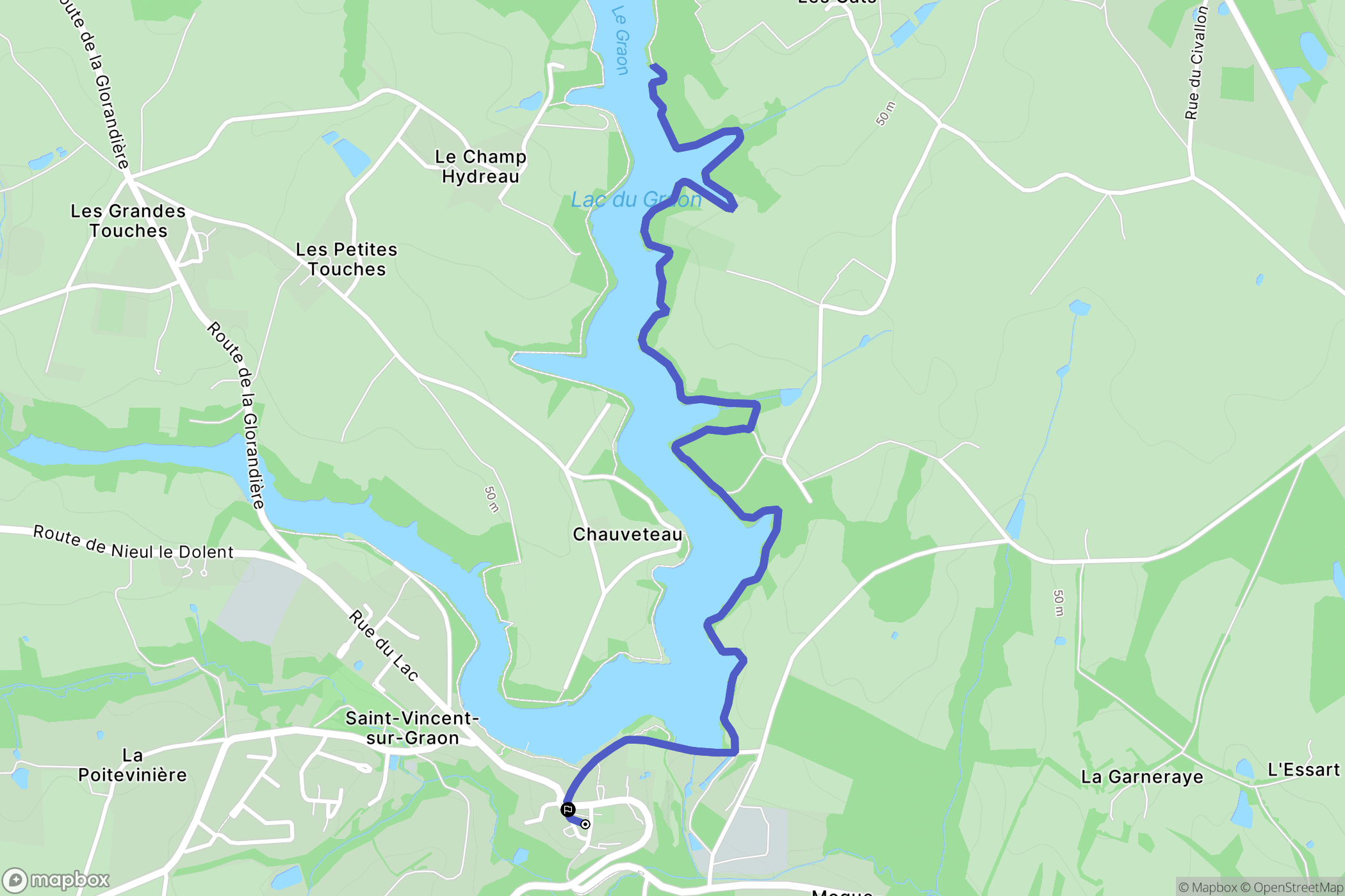 Saint-Vincent-sur-Graon : carte du parcours de randonnée - France