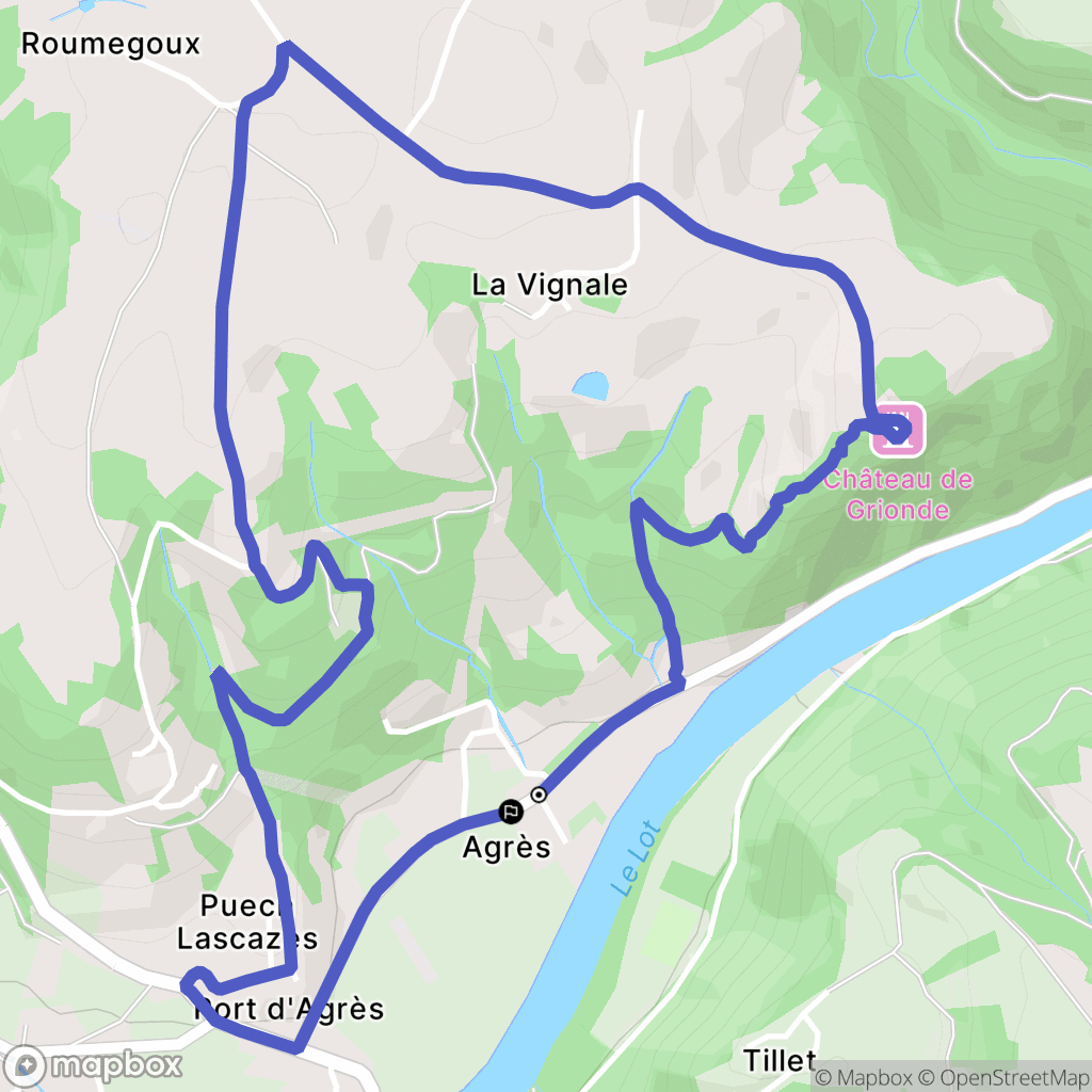 Saint-Parthem : carte du parcours de randonnée - France