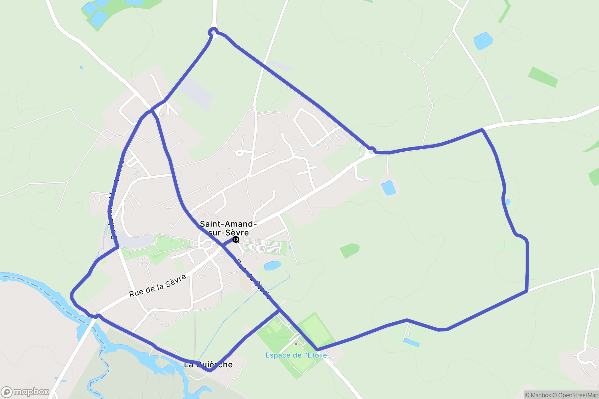 Saint-Amand-sur-Sèvre : carte du parcours de randonnée - France