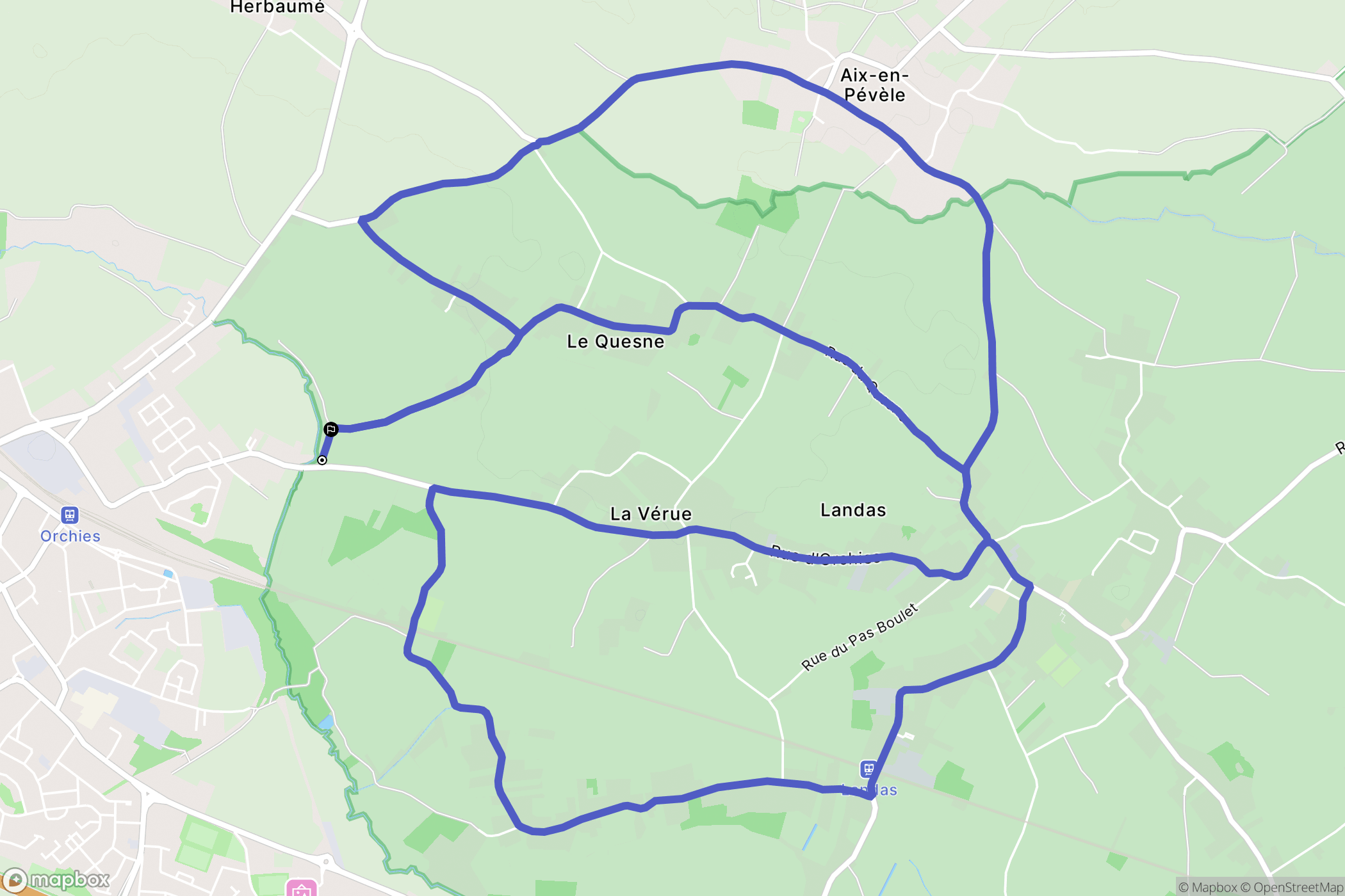 Orchies : carte du parcours de randonnée - France