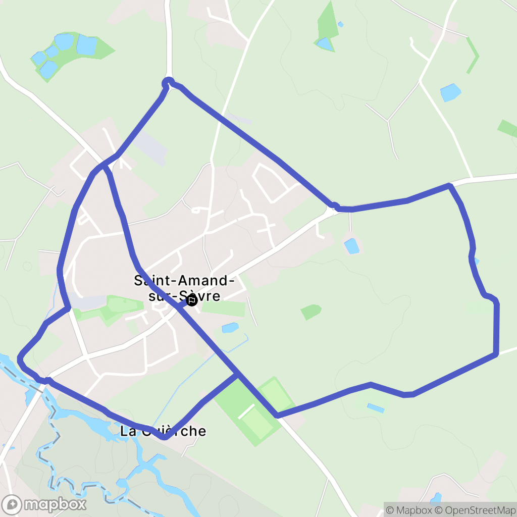 Saint-Amand-sur-Sèvre : carte du parcours de randonnée - France