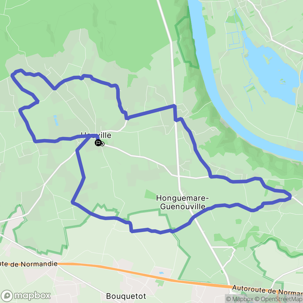 Hauville : carte du parcours de randonnée - France